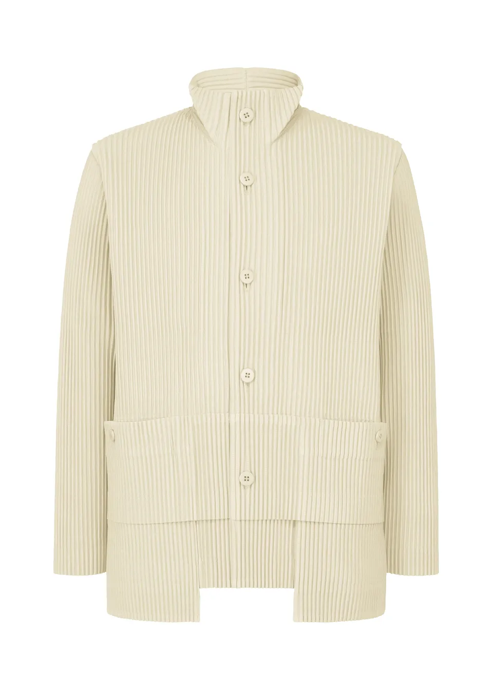 Homme Plissé Issey Miyake Multi-Pocket bunda limestone white plisovaná