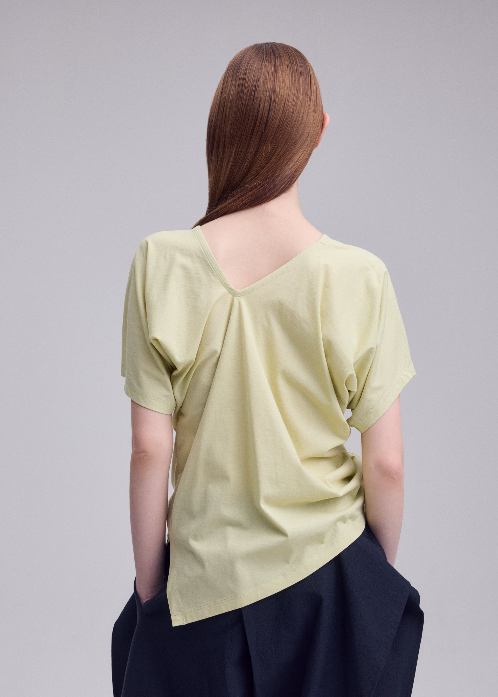 Issey Miyake Tubular-T top smetanový 2 bavlněný