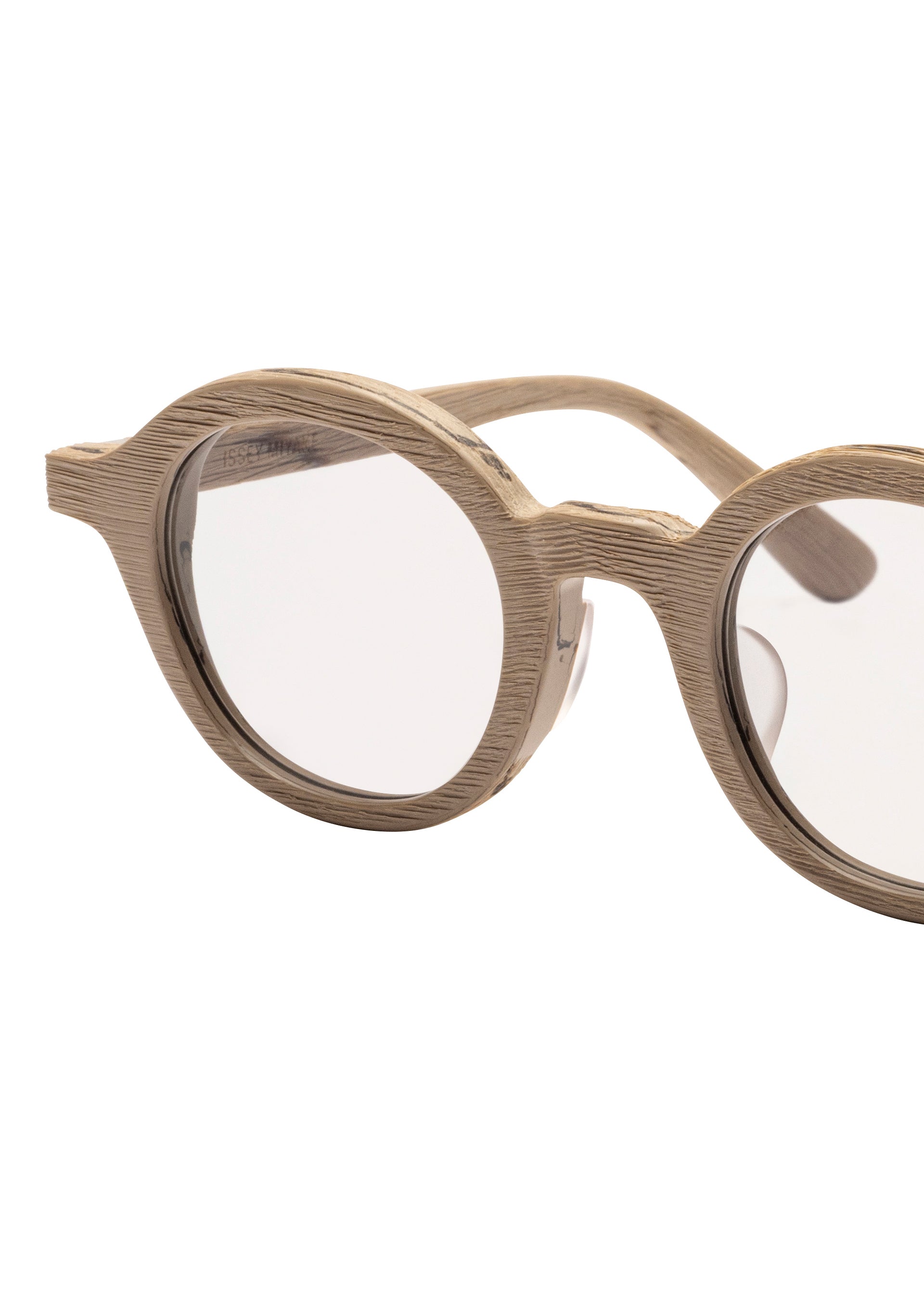 Issey Miyake Eyes Wood-Round sluneční brýle béžová