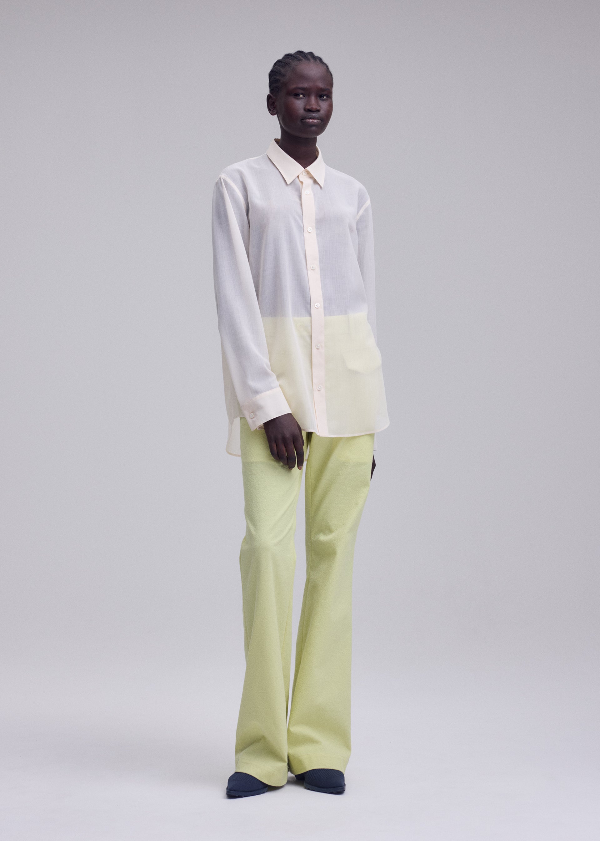 Issey Miyake Sheer Wool košile bílá vel. 2 vlněná