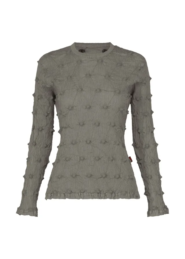 Issey Miyake Kyo Chijimi Square Emb vyšívaný top bordó