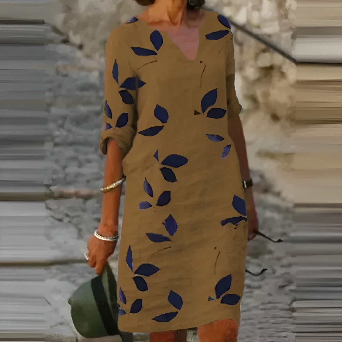 Norielle V-neck šaty letní bílá potisk