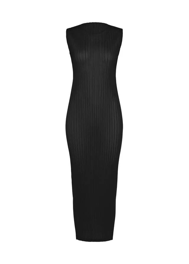 Issey Miyake Sheer Slit Pleats šaty černé bez rukávů 2