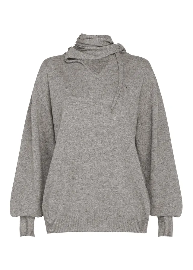 Issey Miyake Silk Cashmere Knit svetr Light Gray hedvábí