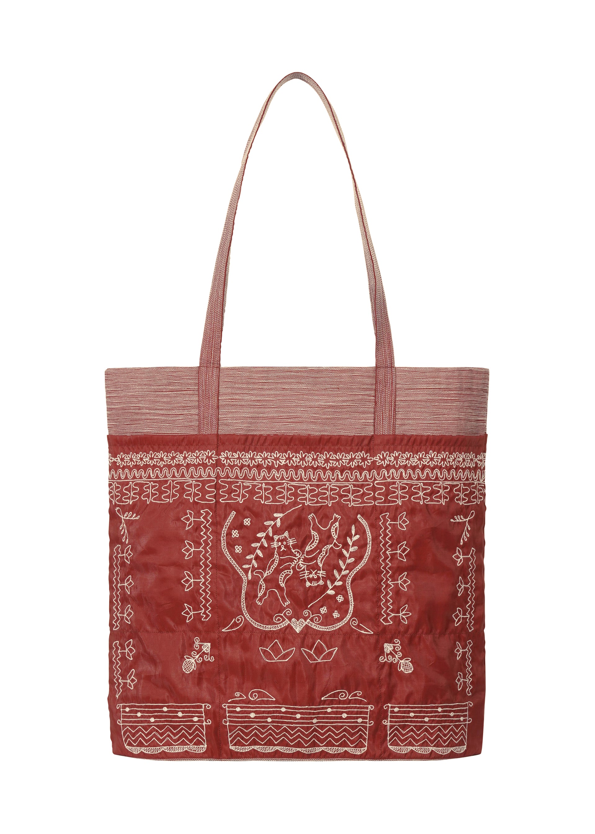 HaaT Issey Miyake Pocket Tote taška šedá s výšivkou