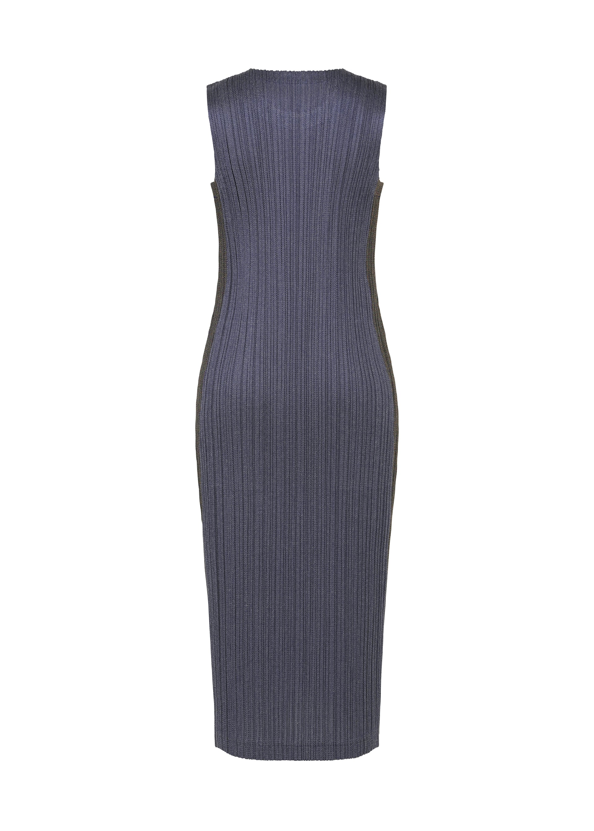 Pleats Please Issey Miyake Cotton Denim šaty tmavě zelené