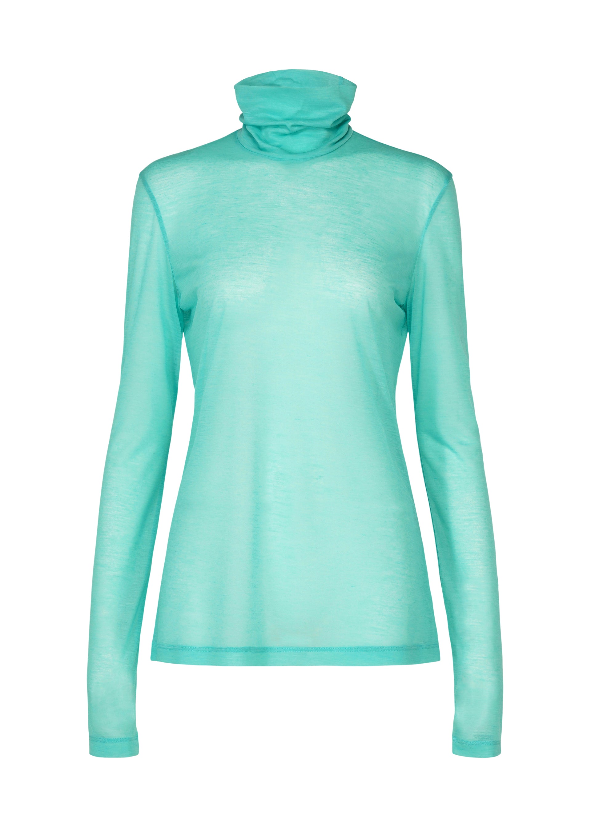 Issey Miyake Sheer Wool Jersey průsvitný rolák černý