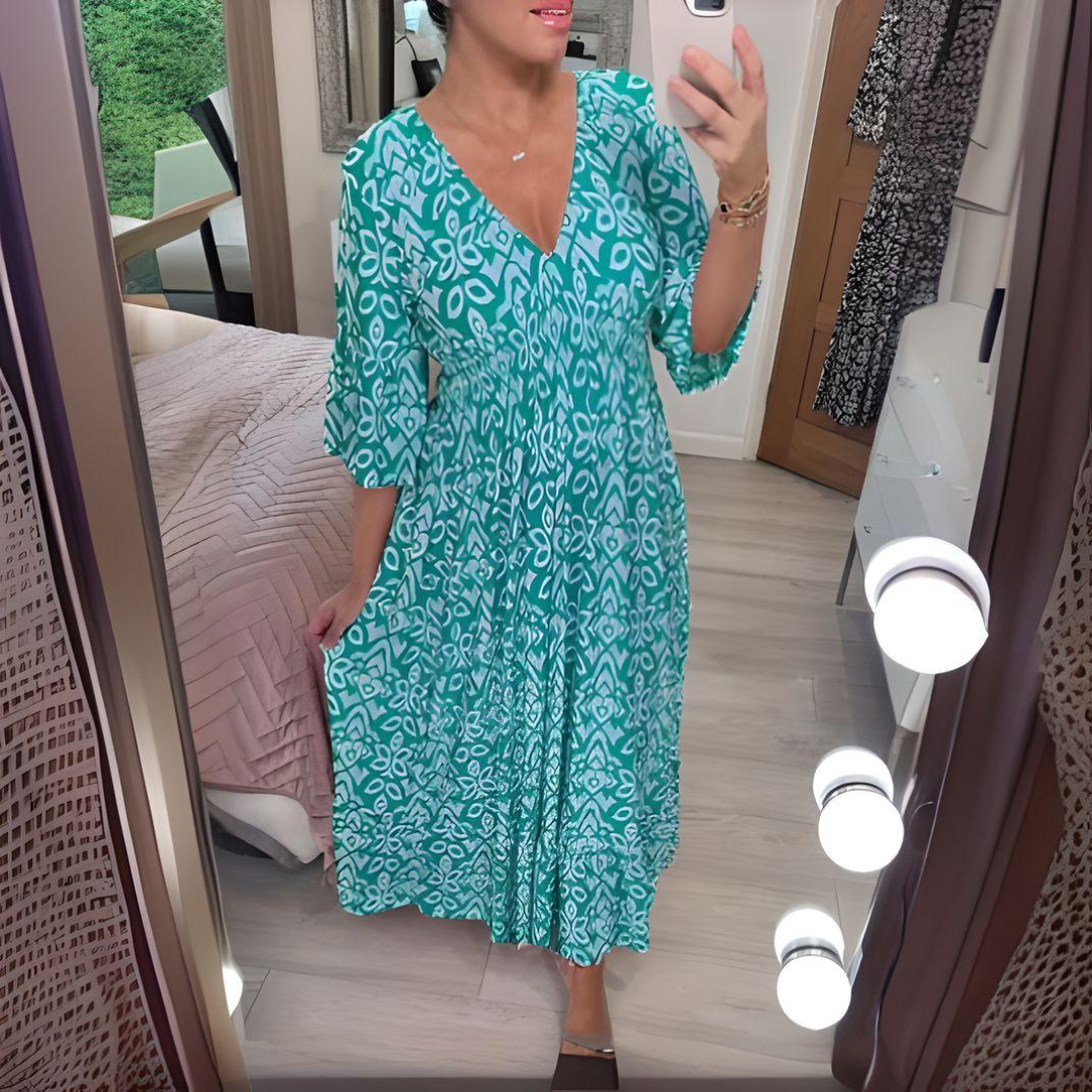 Norielle vzorované midi šaty červené M