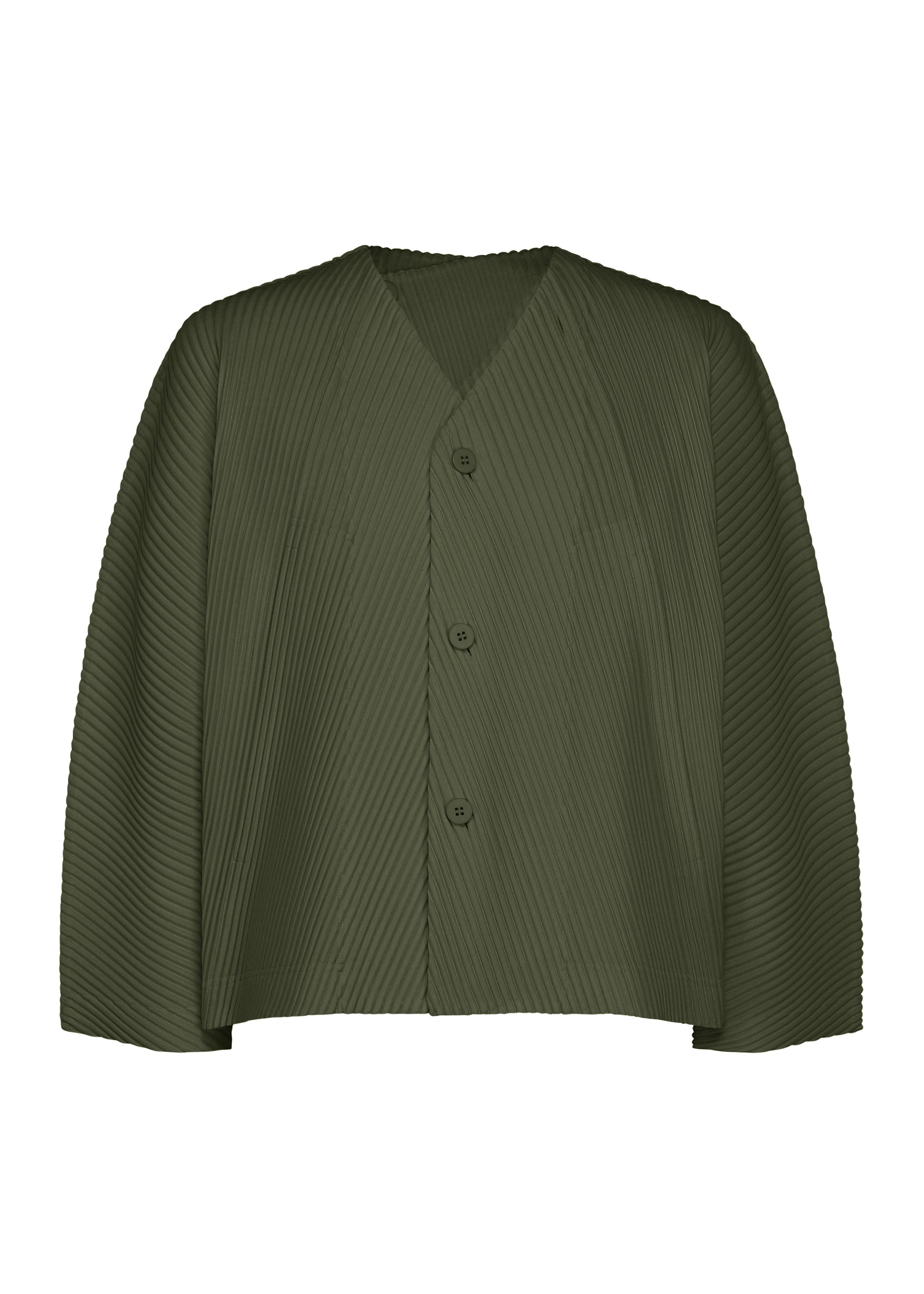 Issey Miyake Homme Plissé Slash kardigan Black plisovaný