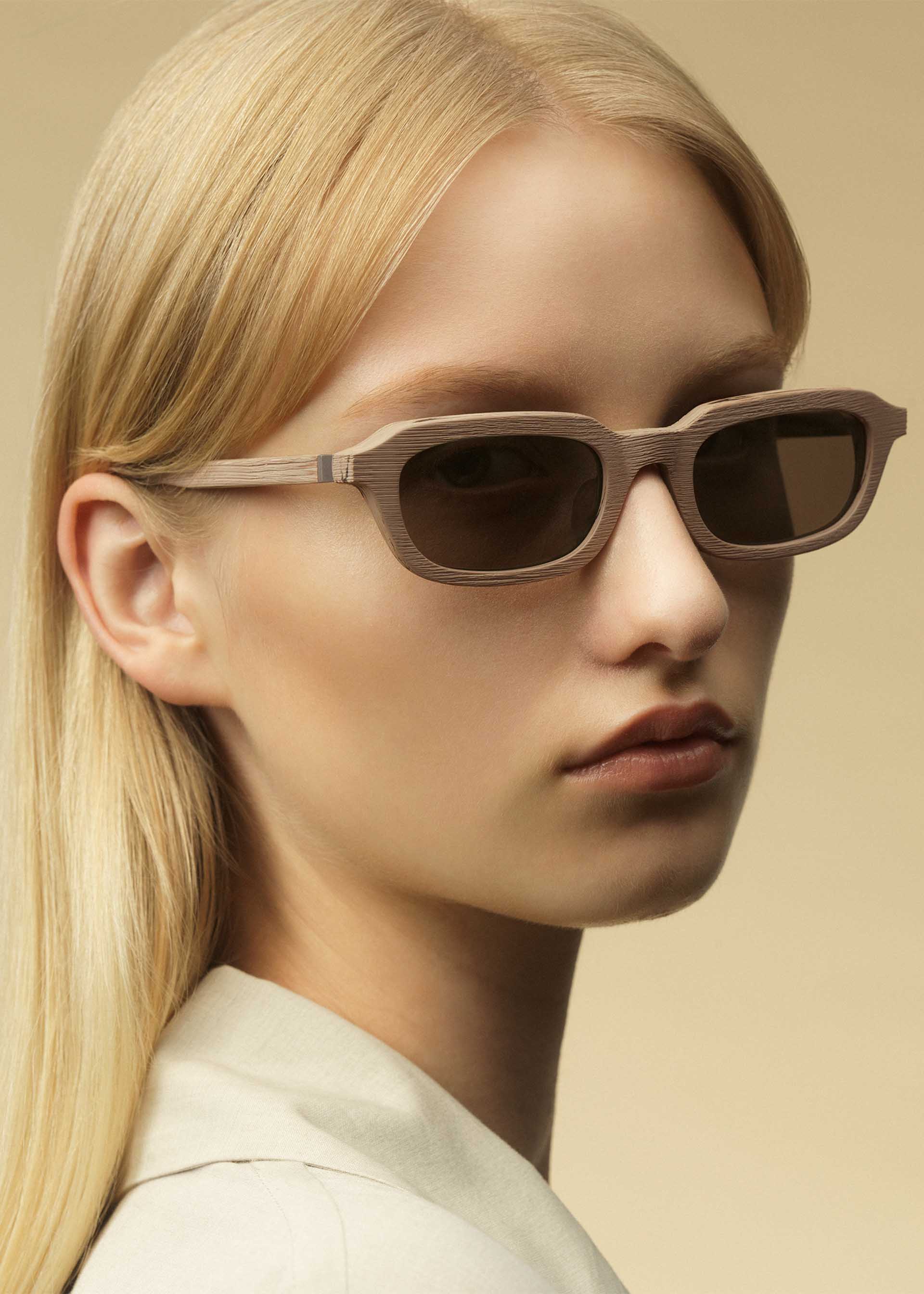 Issey Miyake Eyes Wood-Square sluneční brýle wood beige