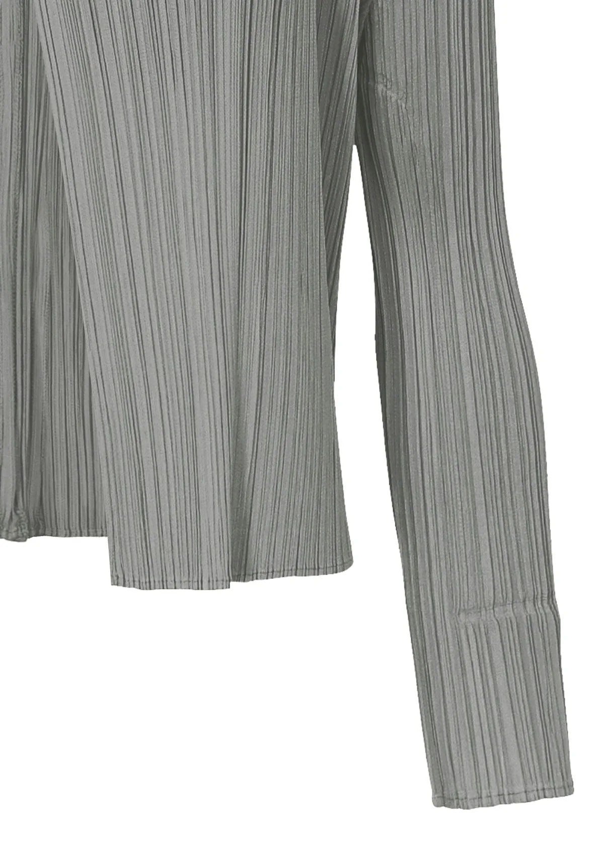 Issey Miyake Basics kardigan světle šedý plisovaný