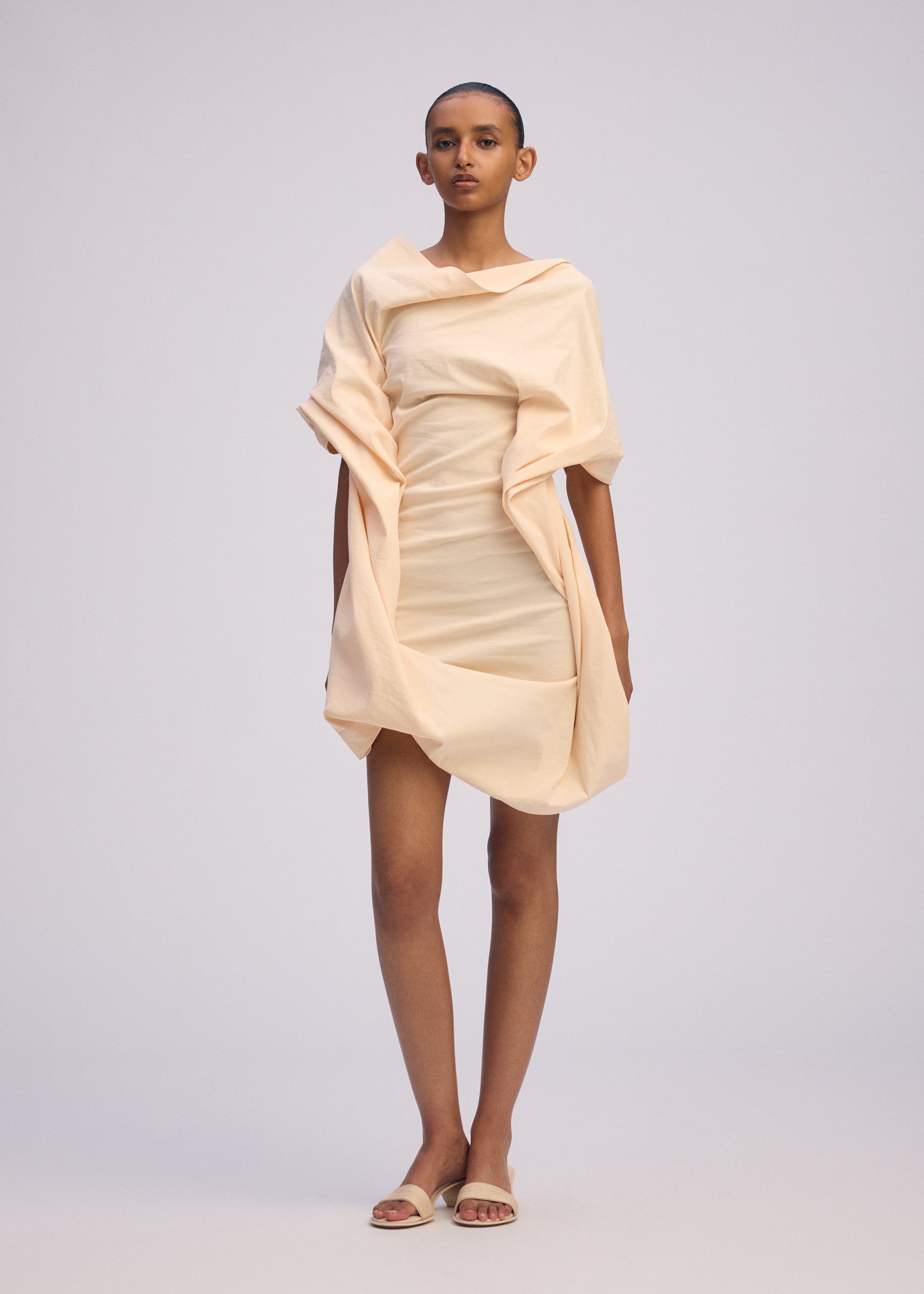 Issey Miyake Concealed tunika bílá 2 washi bavlna