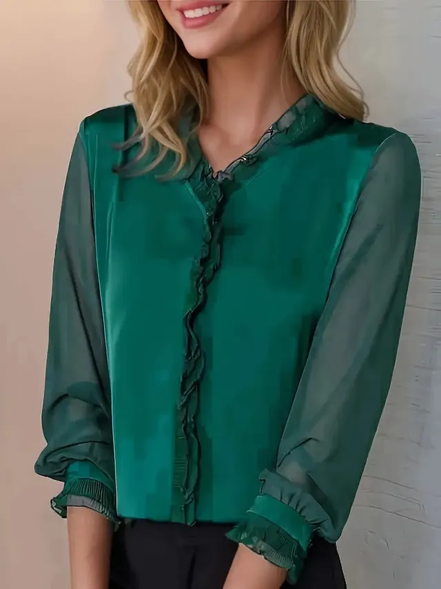 Norielle elegantní halenka průsvitné rukávy černá