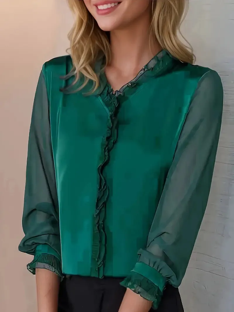 Norielle elegantní halenka průsvitné rukávy černá