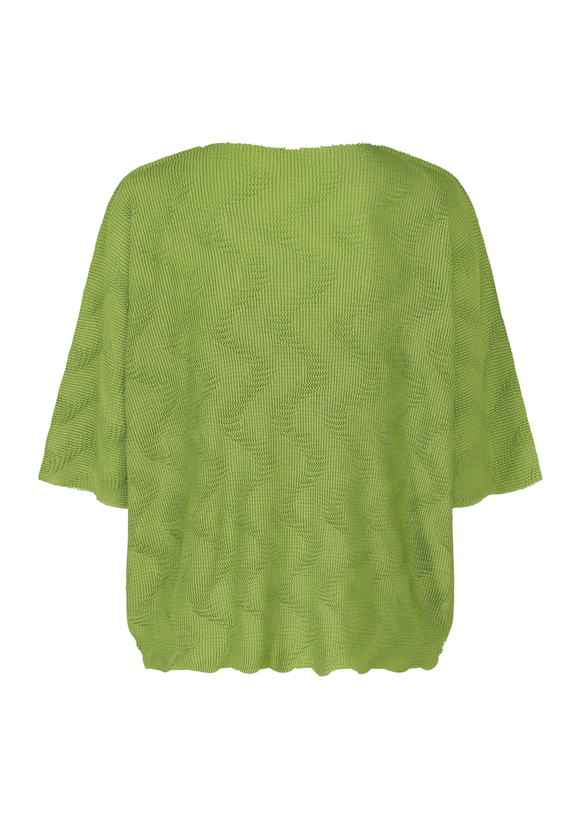 Issey Miyake Stretch Pleats Wave Knit top bílý vlnkovaný