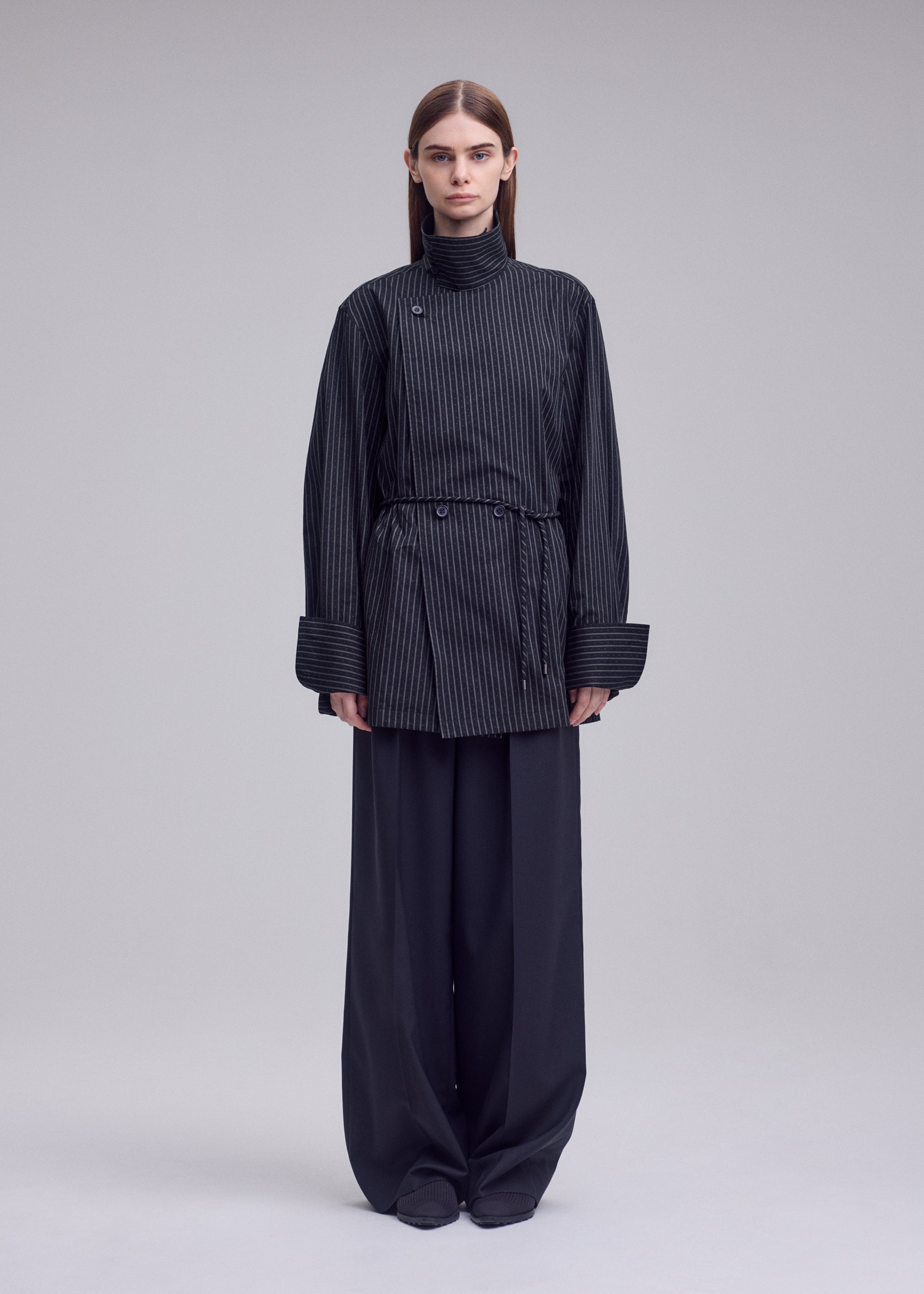 Issey Miyake Monsieur Shirt Dobby Stripe košile bílá