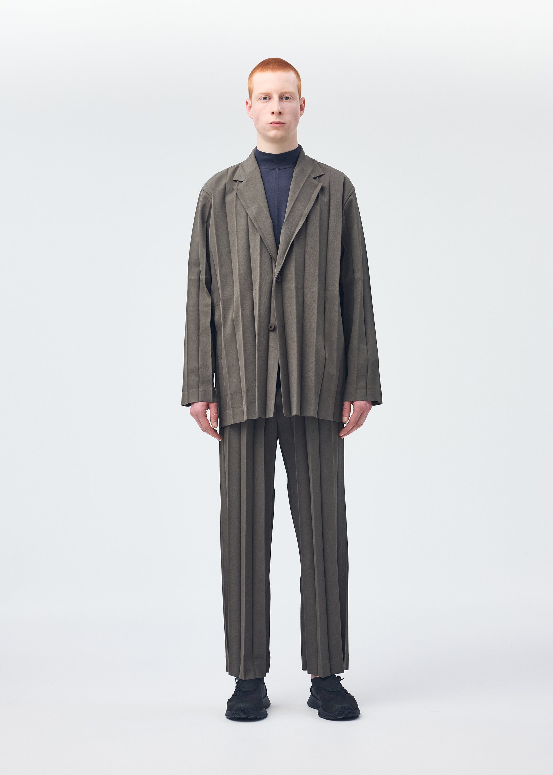 Issey Miyake Edge Ensemble pánské sako ivory plisované