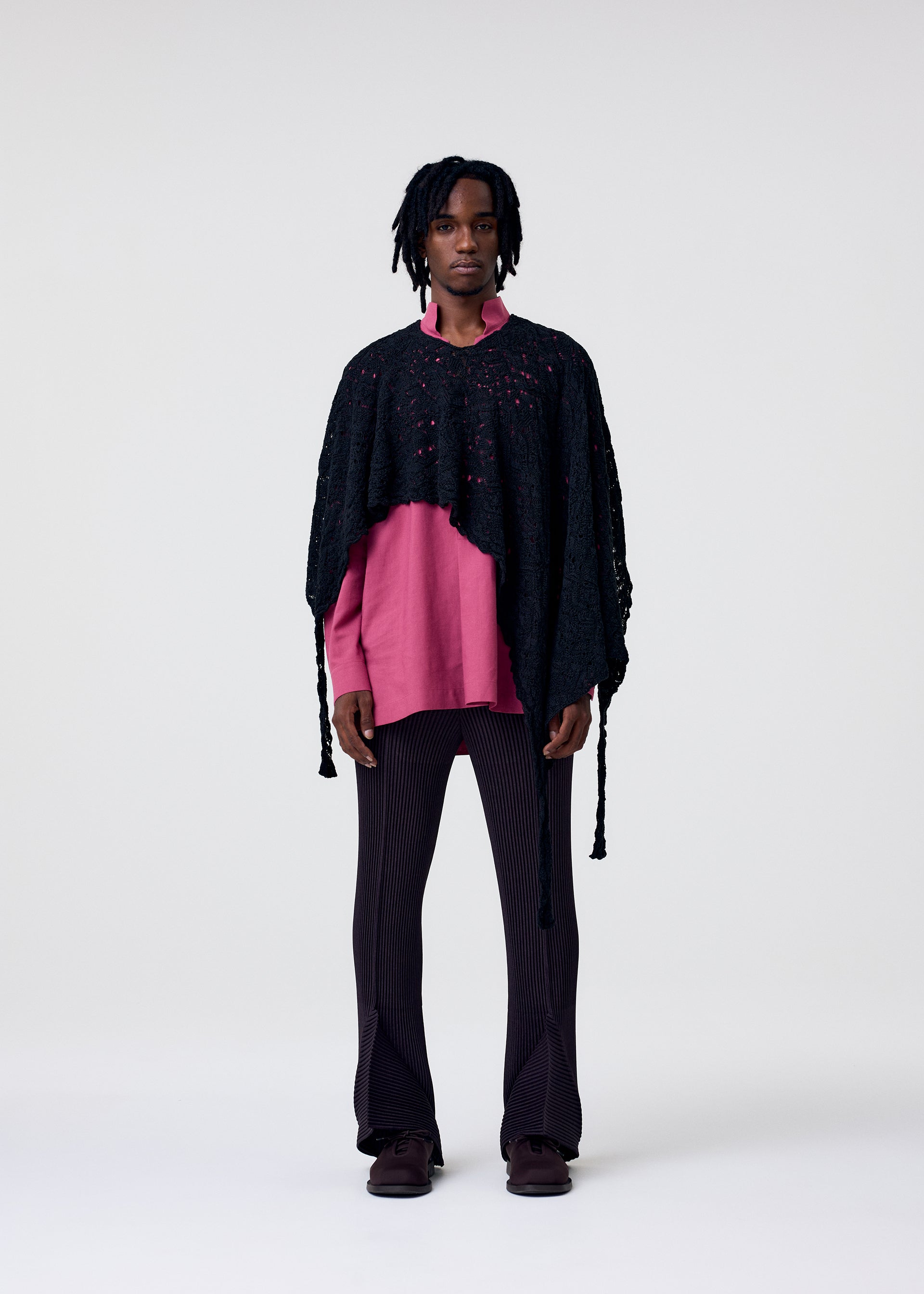 Homme Plissé Issey Miyake Branches šála pletená Black vzor