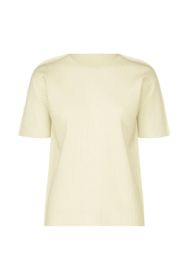 Issey Miyake FINE KNIT PLEATS tričko bílé plisované