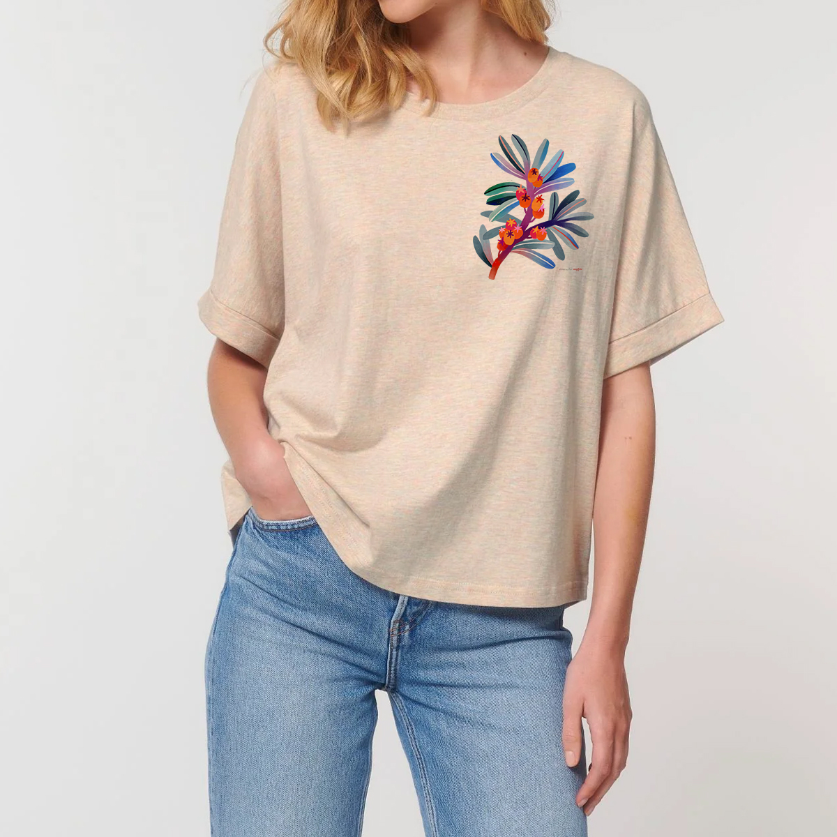 Magifešn Kimono tričko Malý rakyt. biobavln. oversize