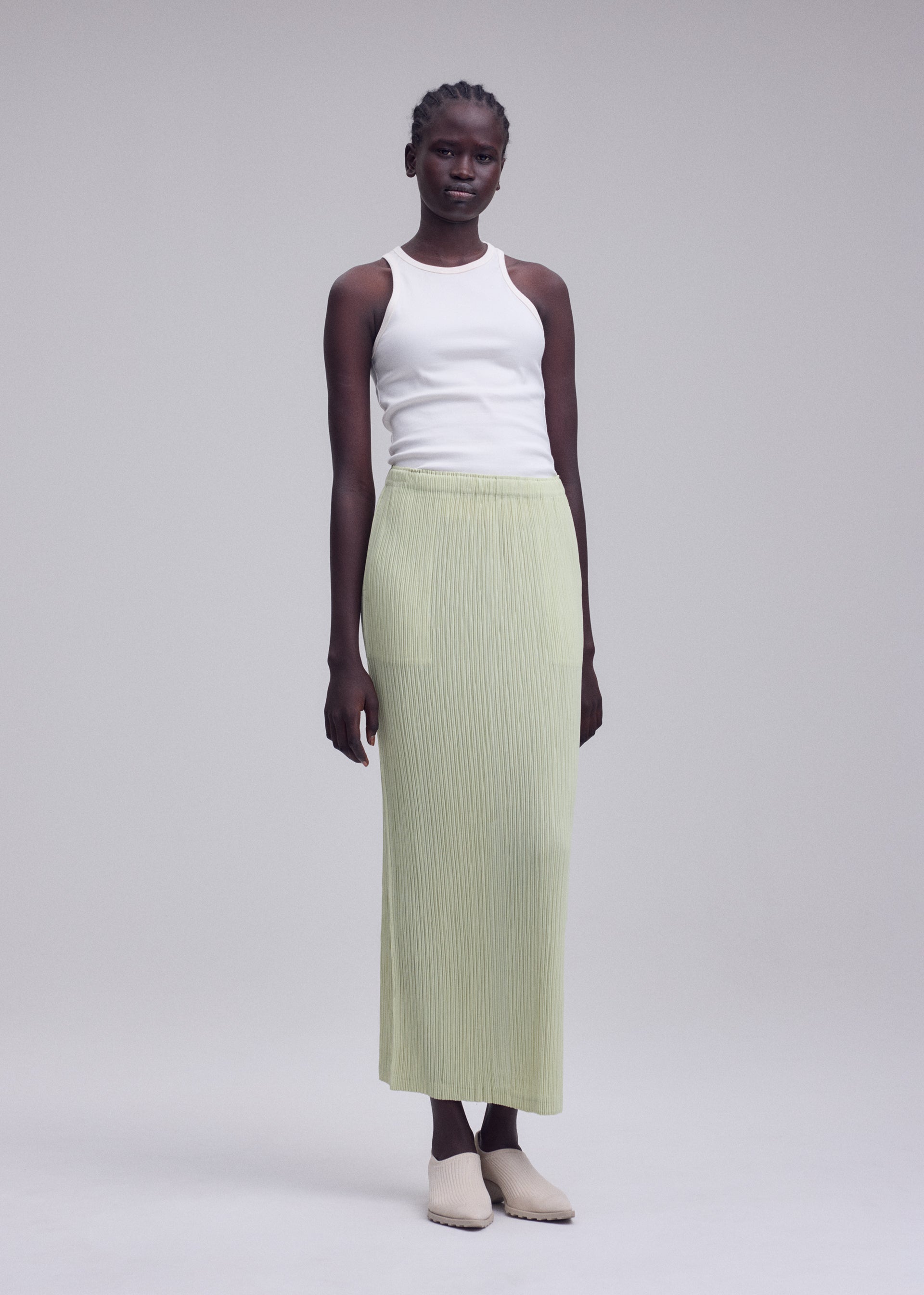 Issey Miyake Hatching Bottoms sukně černá plisovaná dlouhá