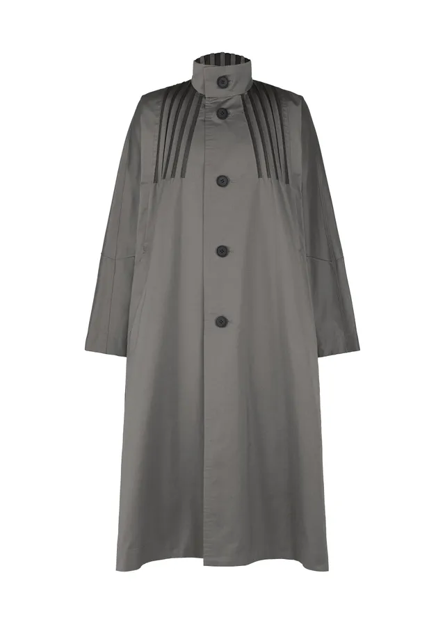 Issey Miyake Type-S 001-1 kabát tmavě šedá strečový
