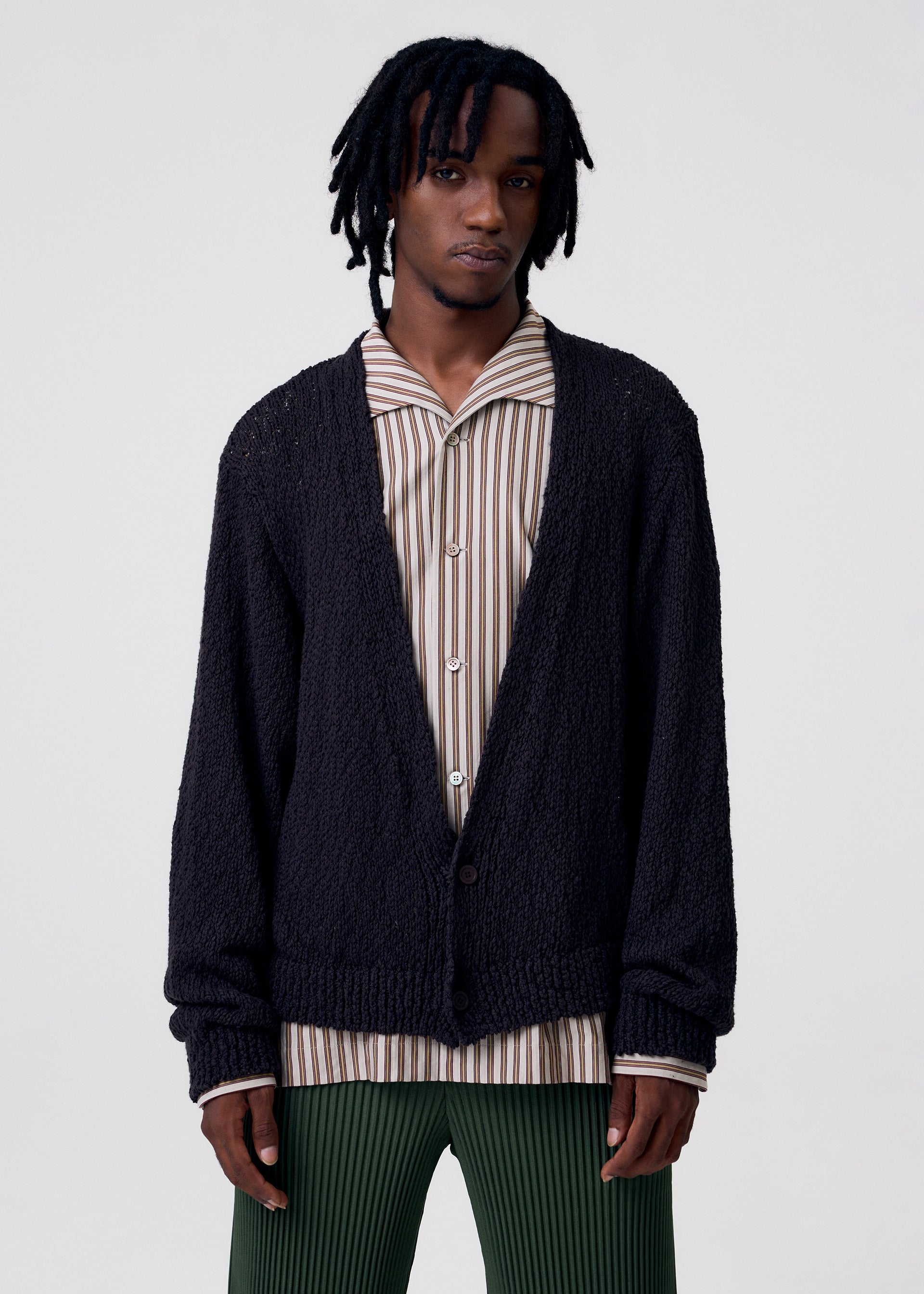 Issey Miyake Risotto Knit kardigan orange z organické bavlny