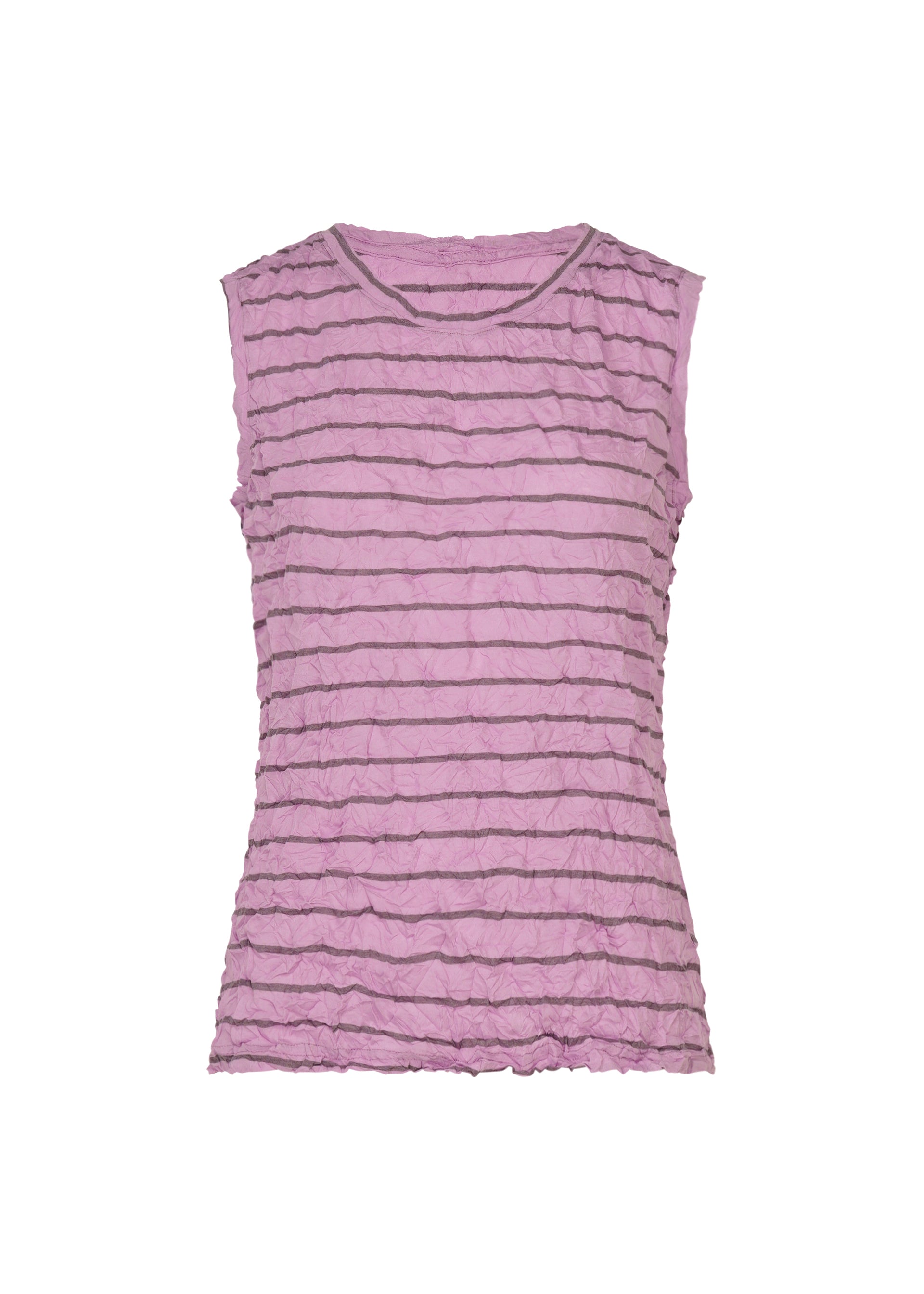 me ISSEY MIYAKE Stripe Meringue pruhovaný top šedý