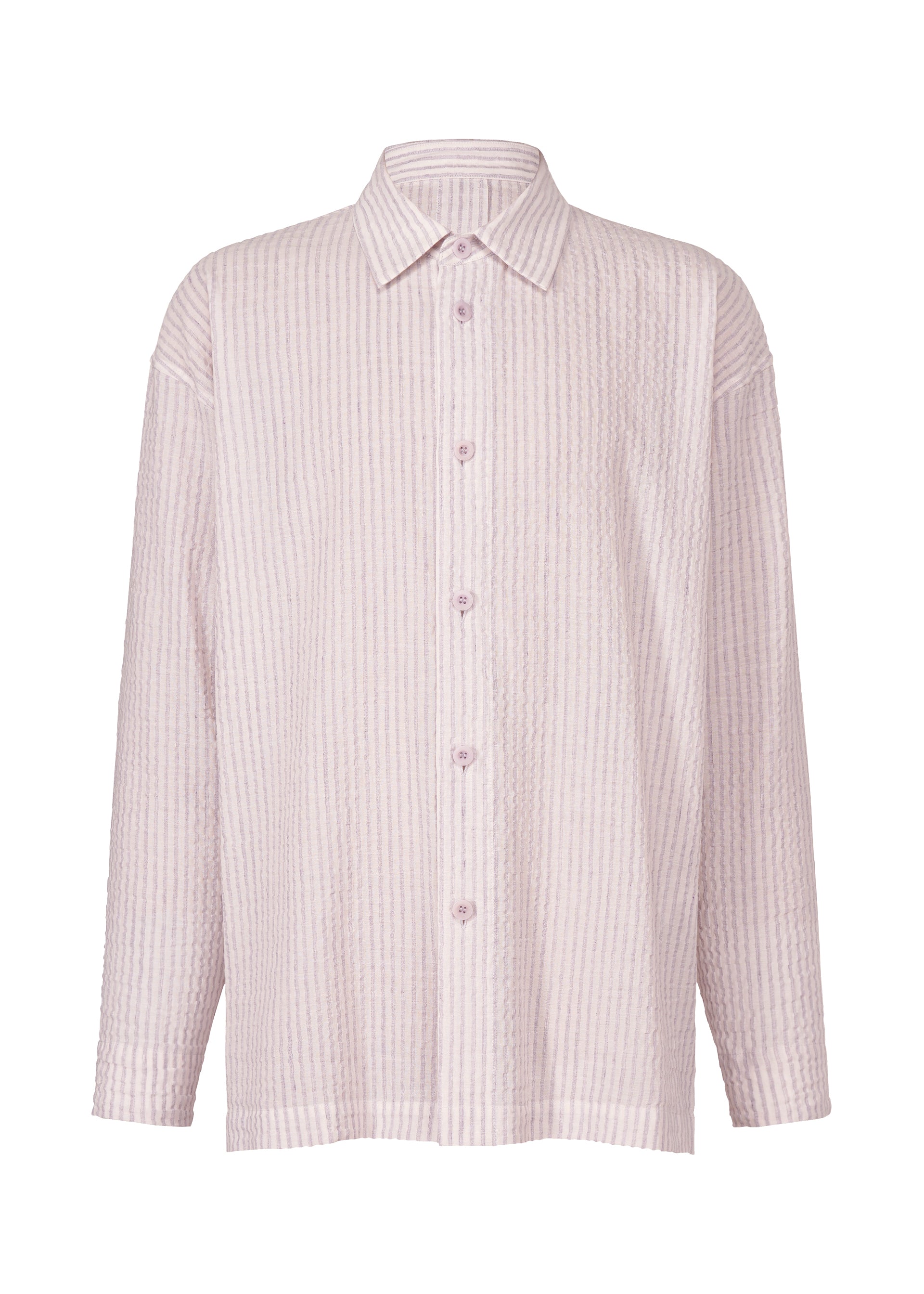 Issey Miyake IM Men Stripe Linen košile šedá
