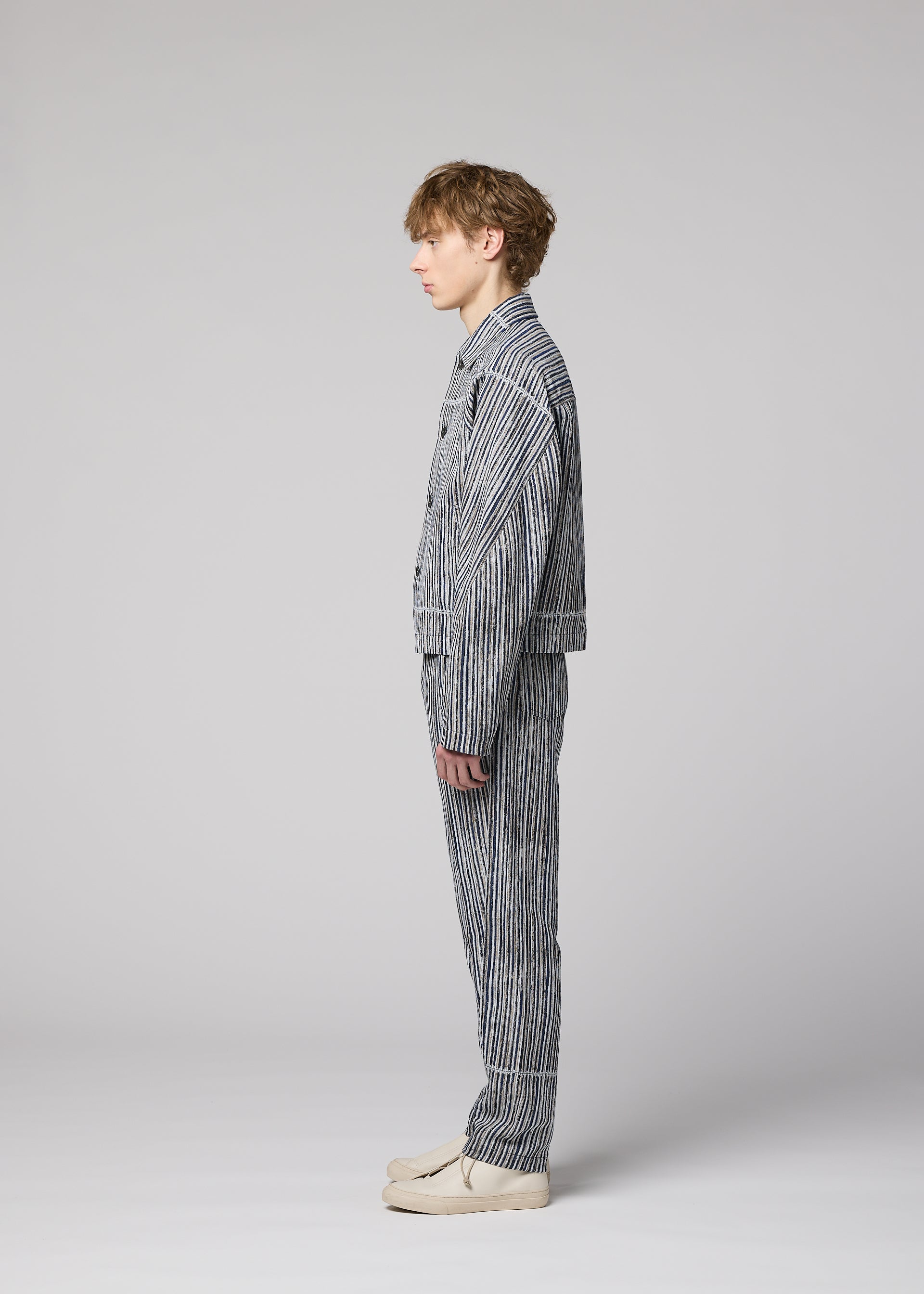 Issey Miyake Curviness kalhoty charcoal gray vel. 2 len