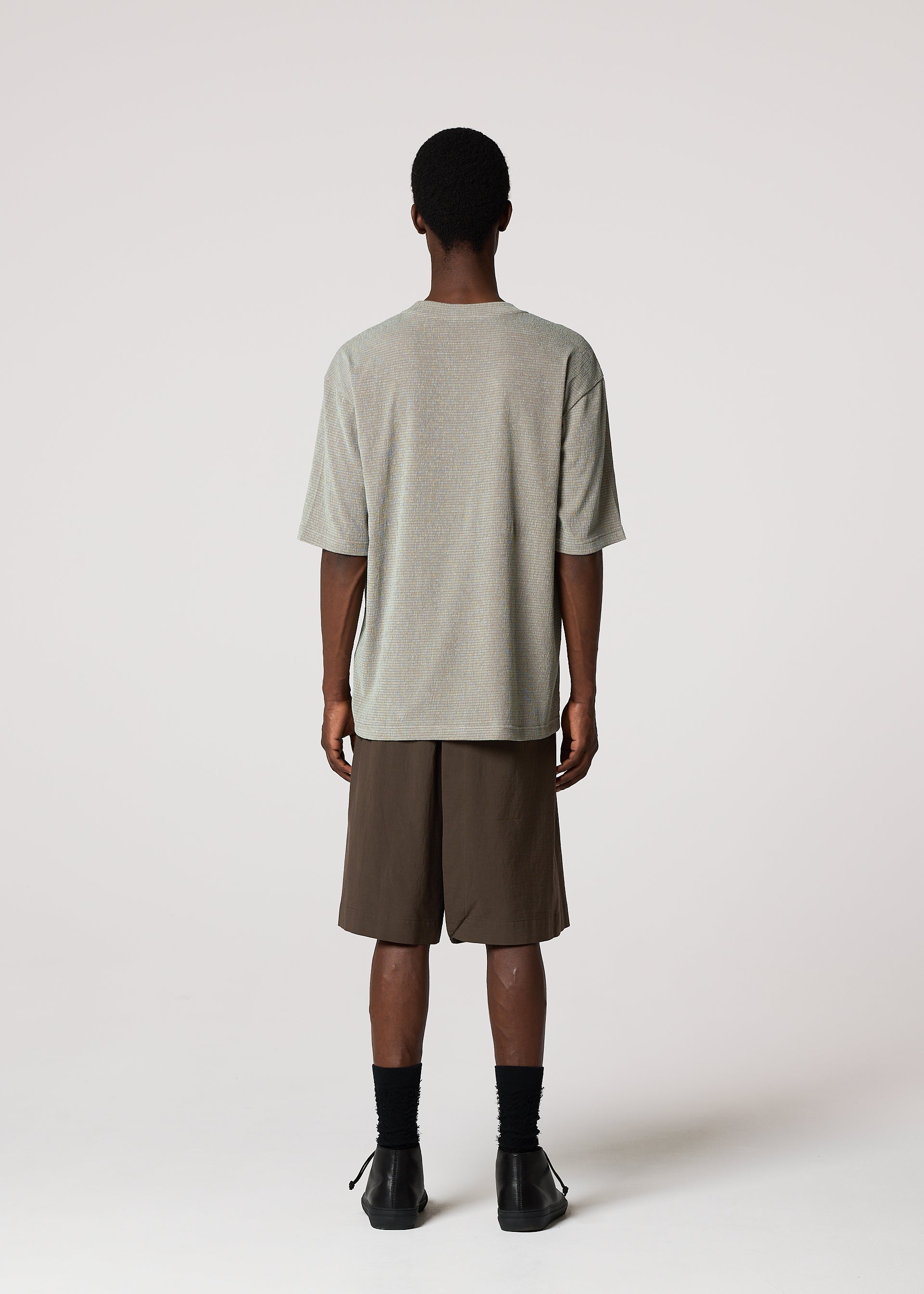 Issey Miyake Shrink Stretch T tričko tmavě hnědé vel. 2