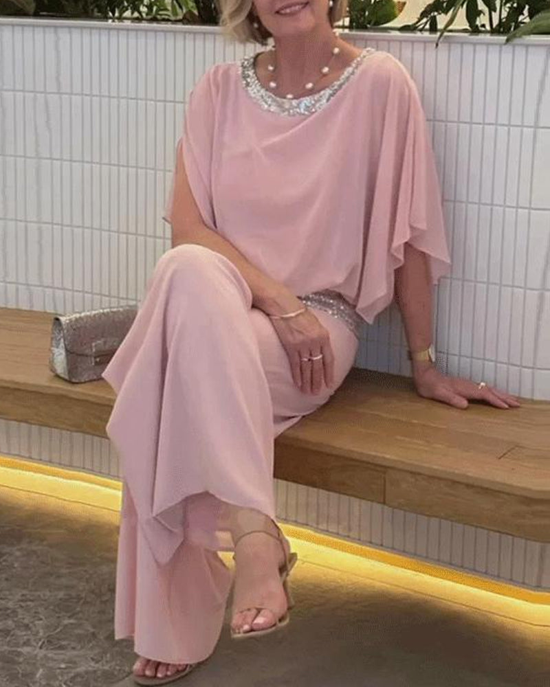 Norielle elegantní dámská souprava růžová