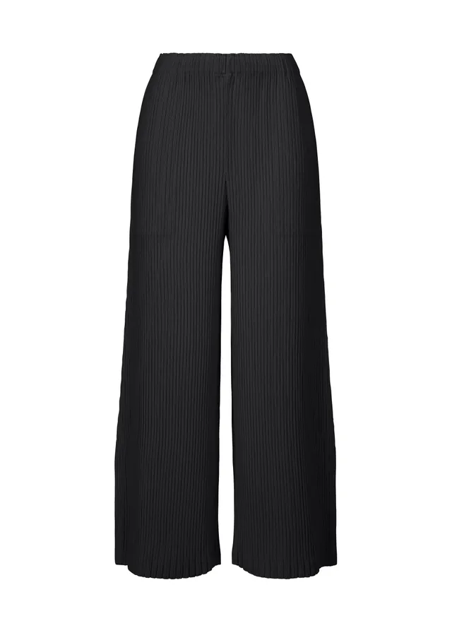 Issey Miyake Hatching Bottoms kalhoty černé plisé
