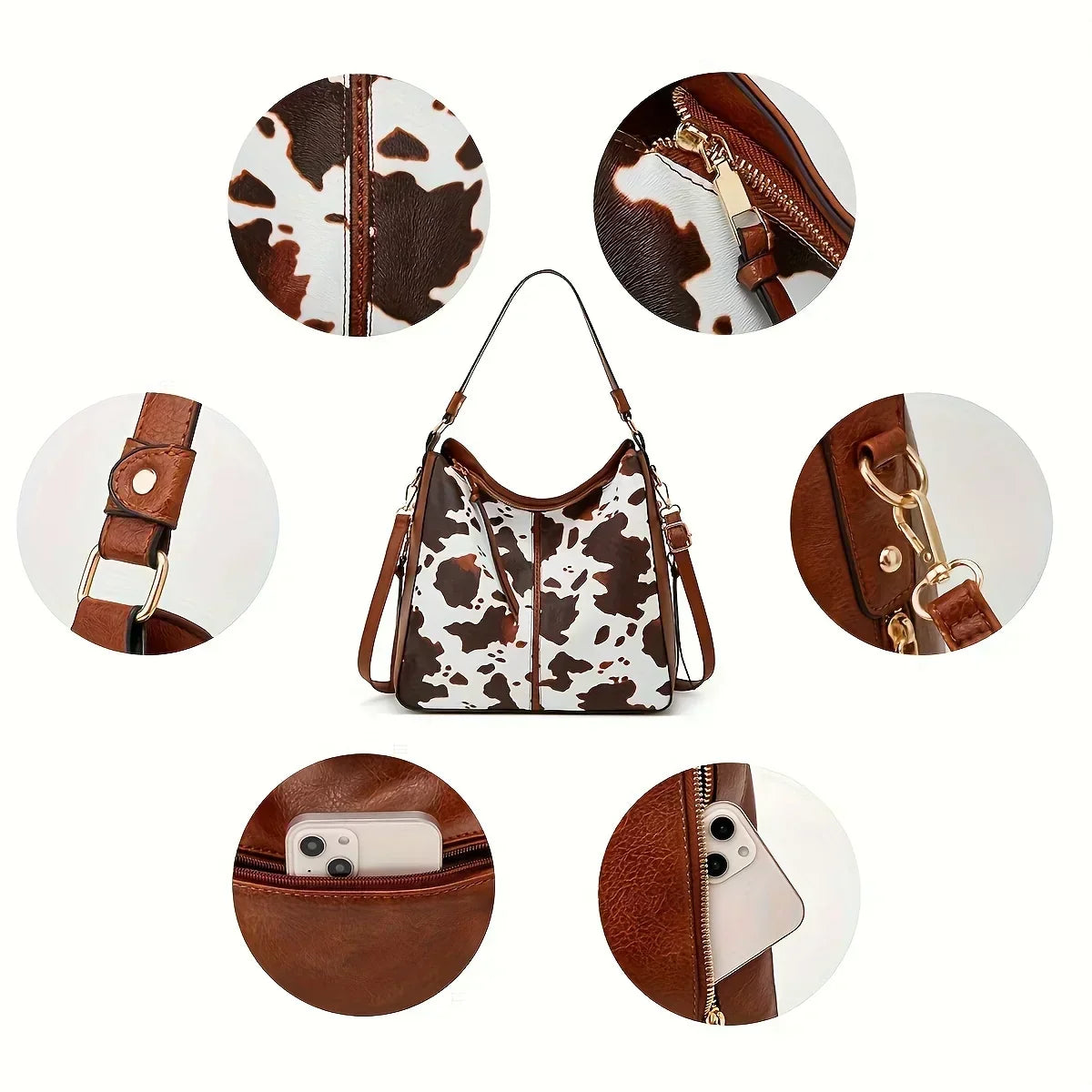 Norielle Signature hobo kabelka hnědá s kapsičkou