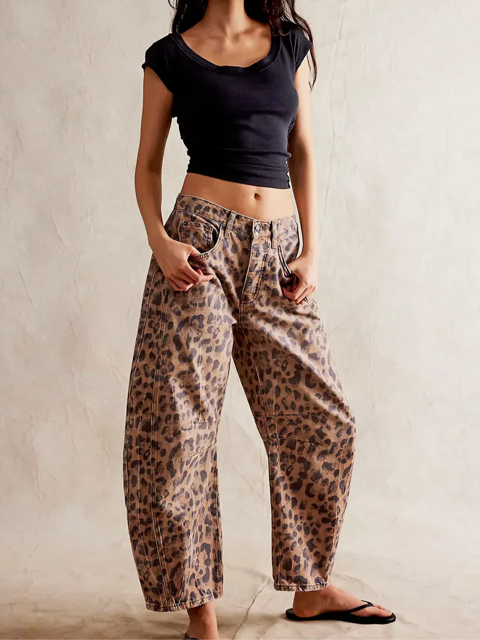 Norielle Leopard Fluide kalhoty leopardí vzor