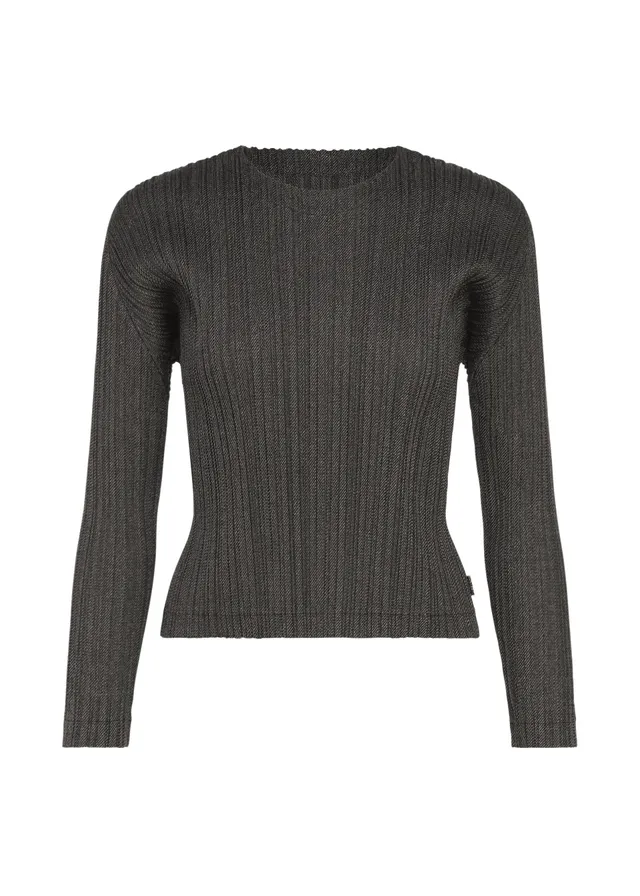 Issey Miyake Pleats Please Cotton Denim top černý s rukávem
