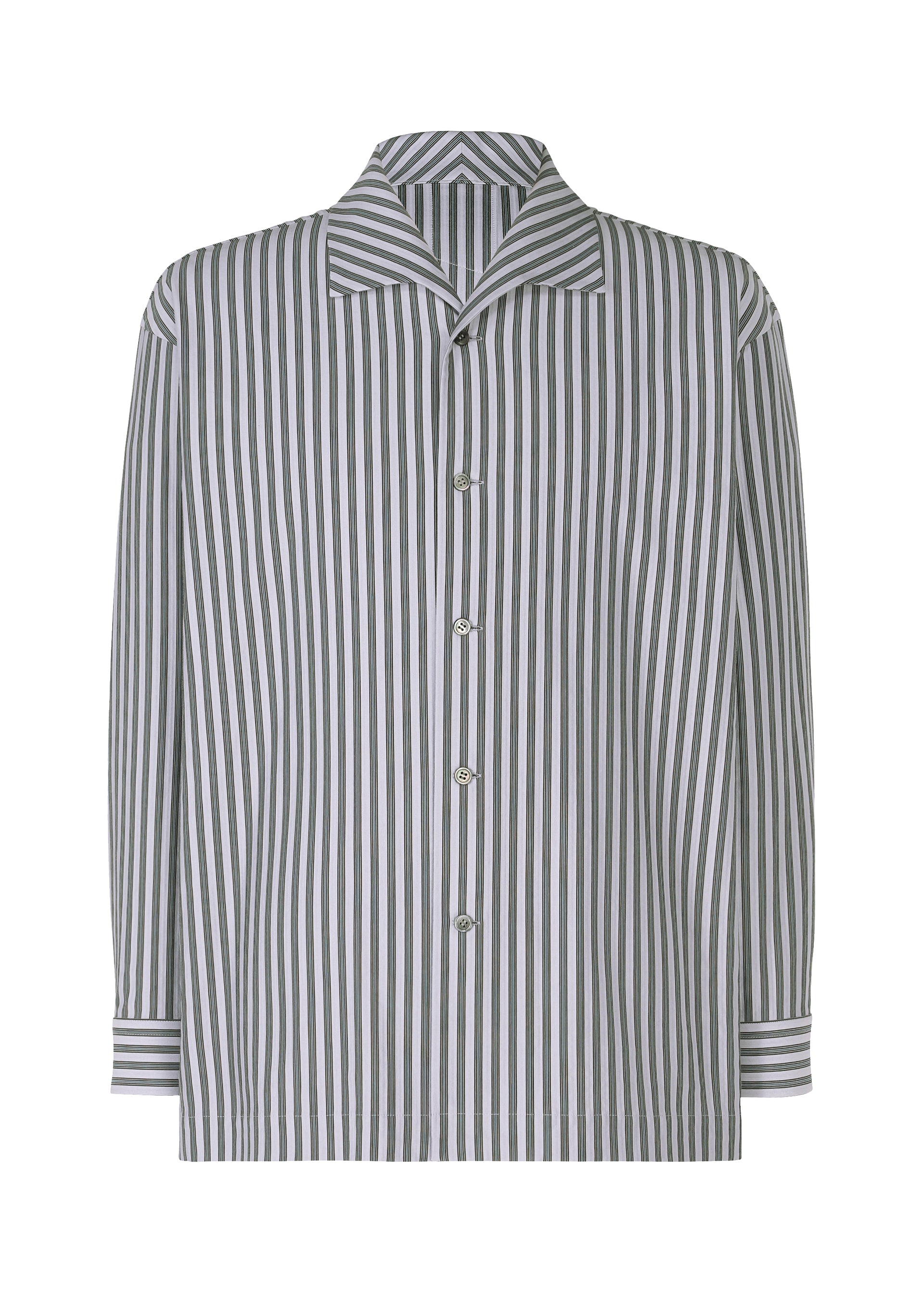 Issey Miyake Homme Plissé Stripe Jersey košile hnědá