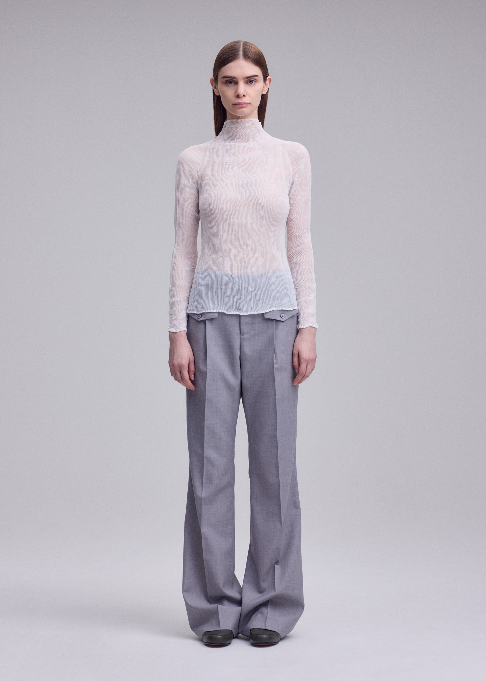Issey Miyake Chiffon Twist top bílý vel. 2 šifon