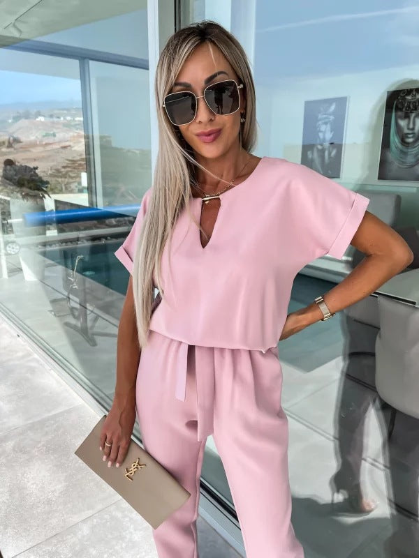 Norielle souprava kalhoty a top černá volná 2dílná