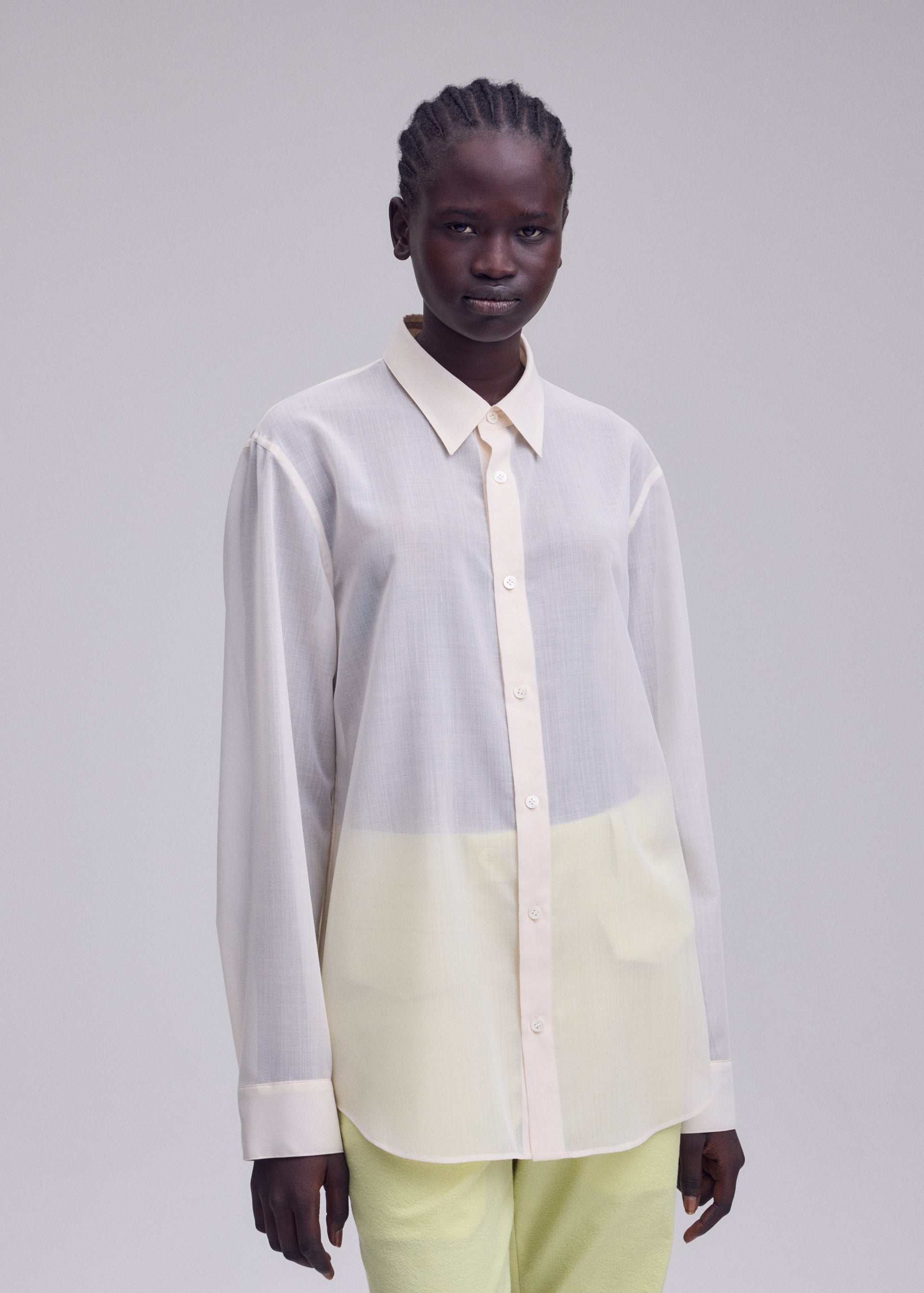 Issey Miyake Sheer Wool košile bílá vel. 2 vlněná