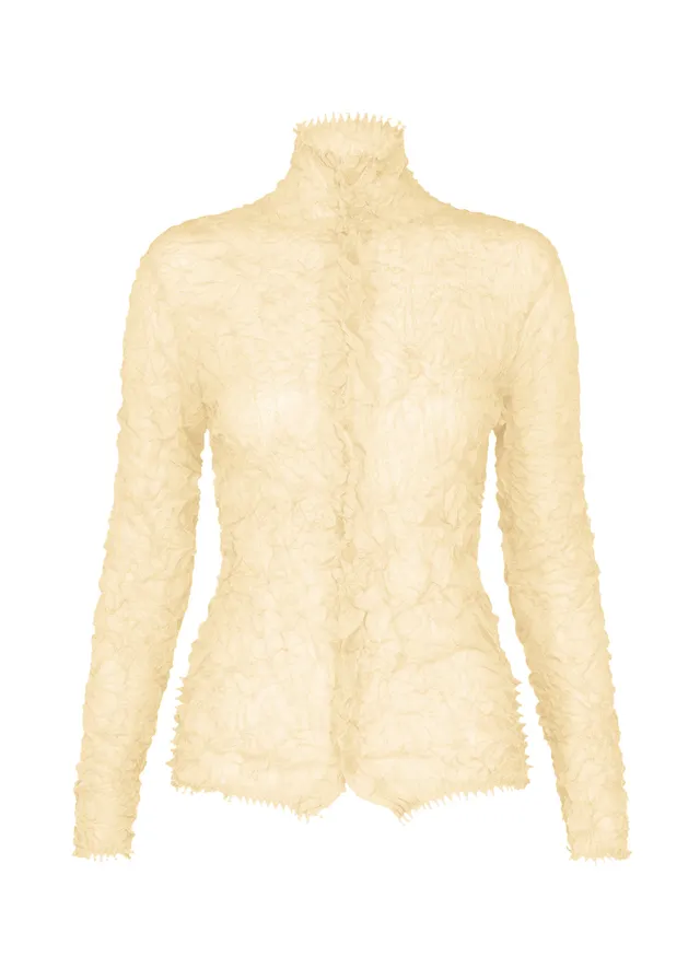 Issey Miyake Kumo Shibori Knit Sheer kardigan off white 2 lehký