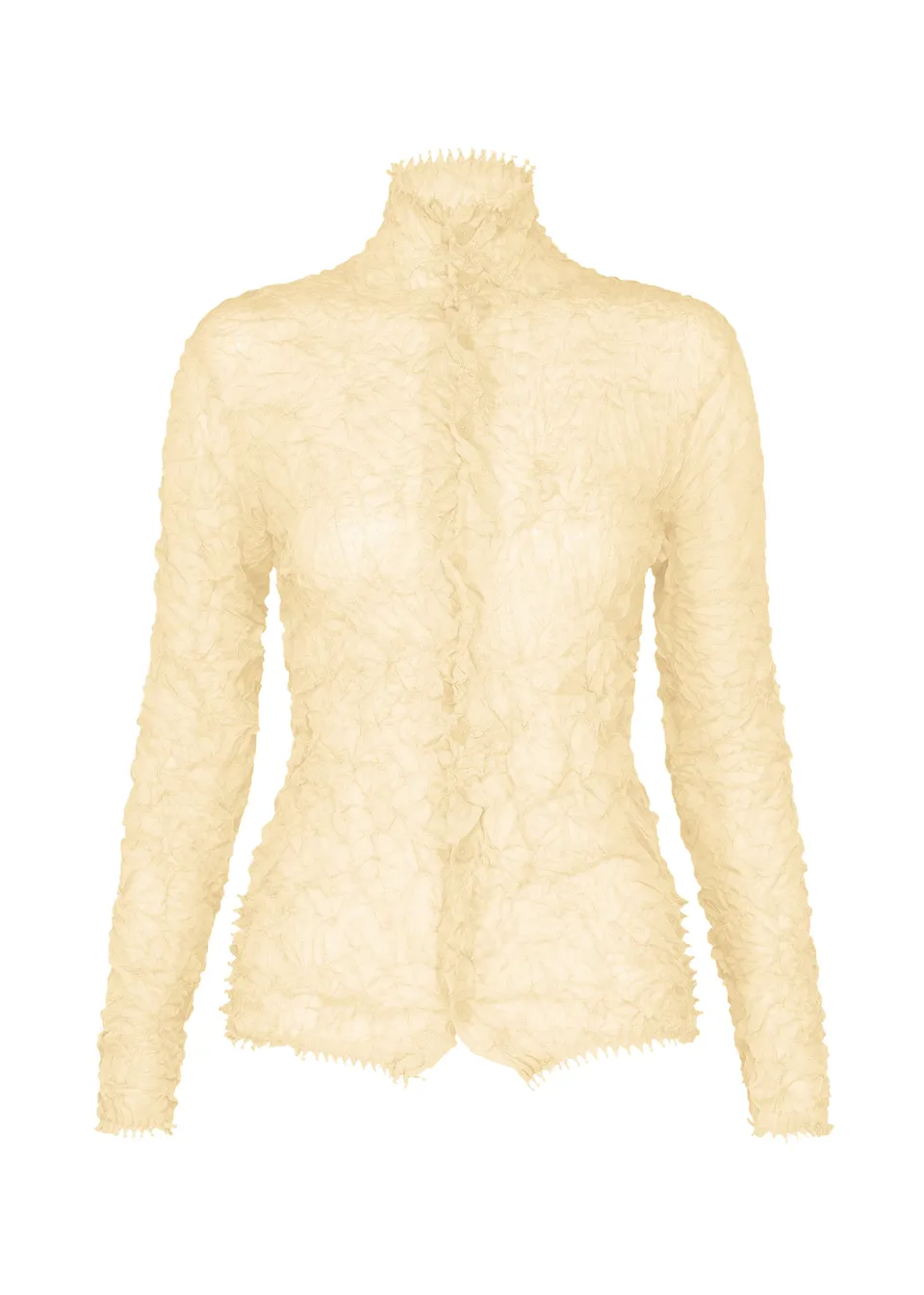 Issey Miyake Kumo Shibori Knit Sheer kardigan off white 2 lehký