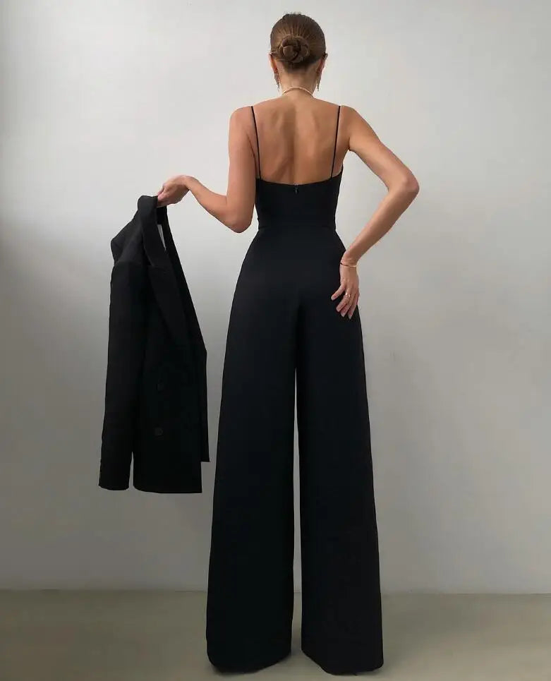 Norielle černý bustier overal široké nohavice S
