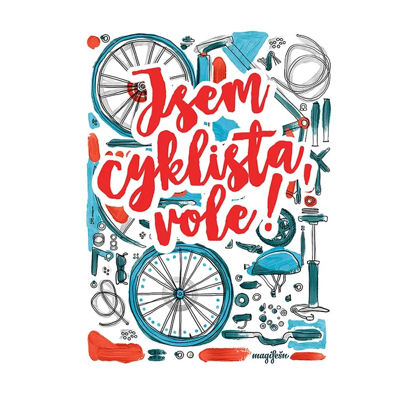 Magifešn BIO XY Jsem cyklista, vole! tričko old school
