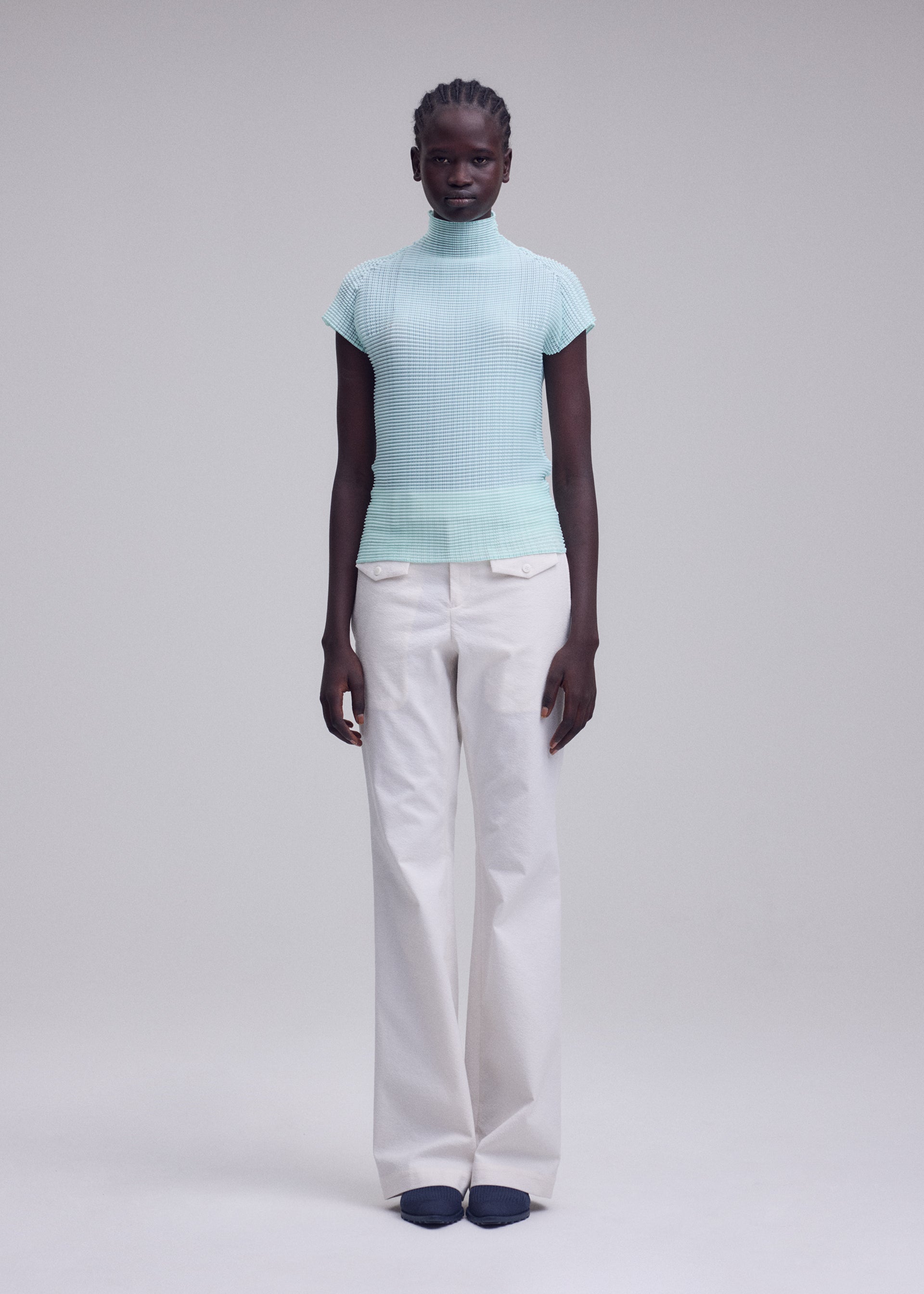 Issey Miyake Wooly Pleats-68 top zelená plisovaný