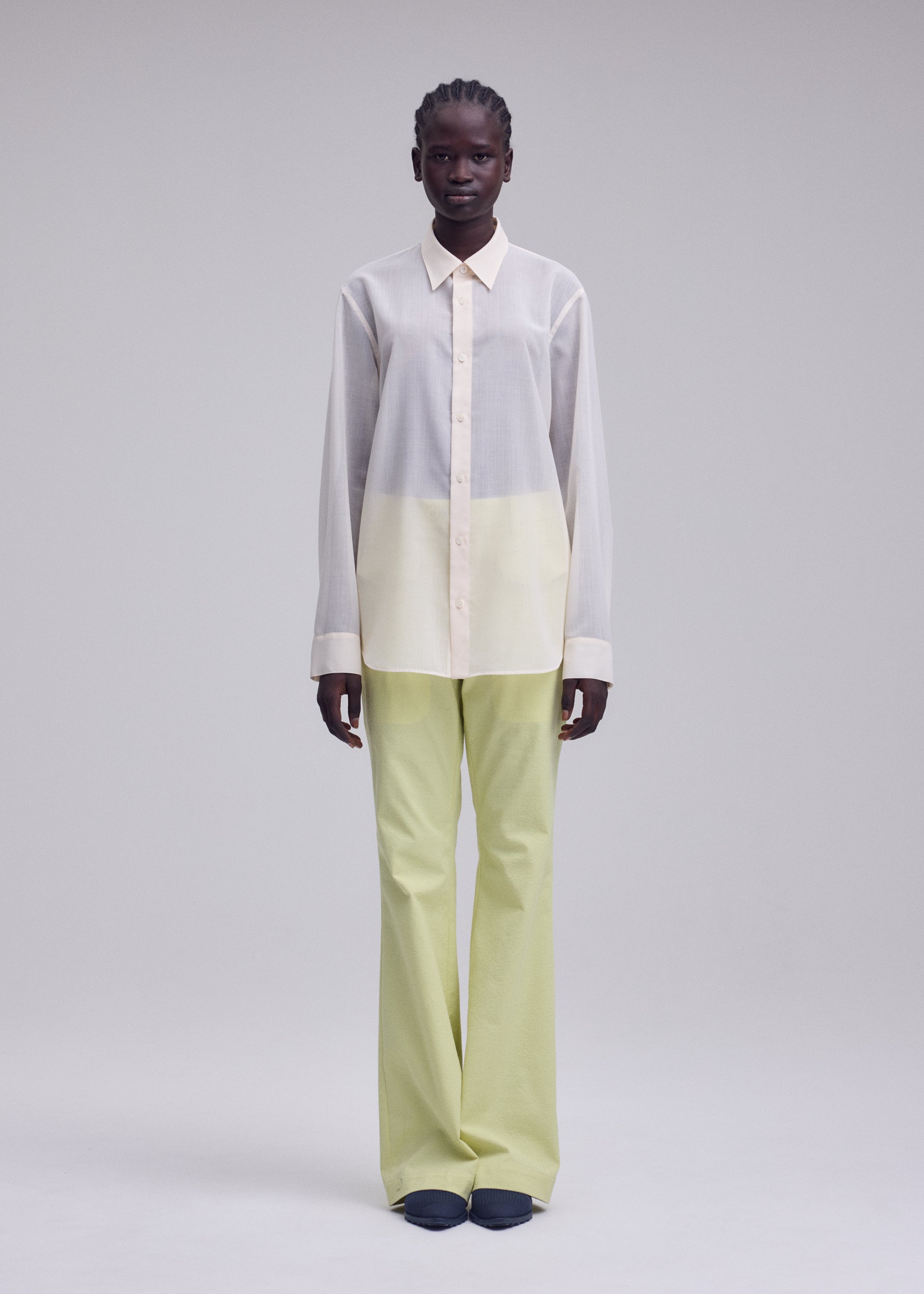 Issey Miyake Sheer Wool košile bílá vel. 2 vlněná