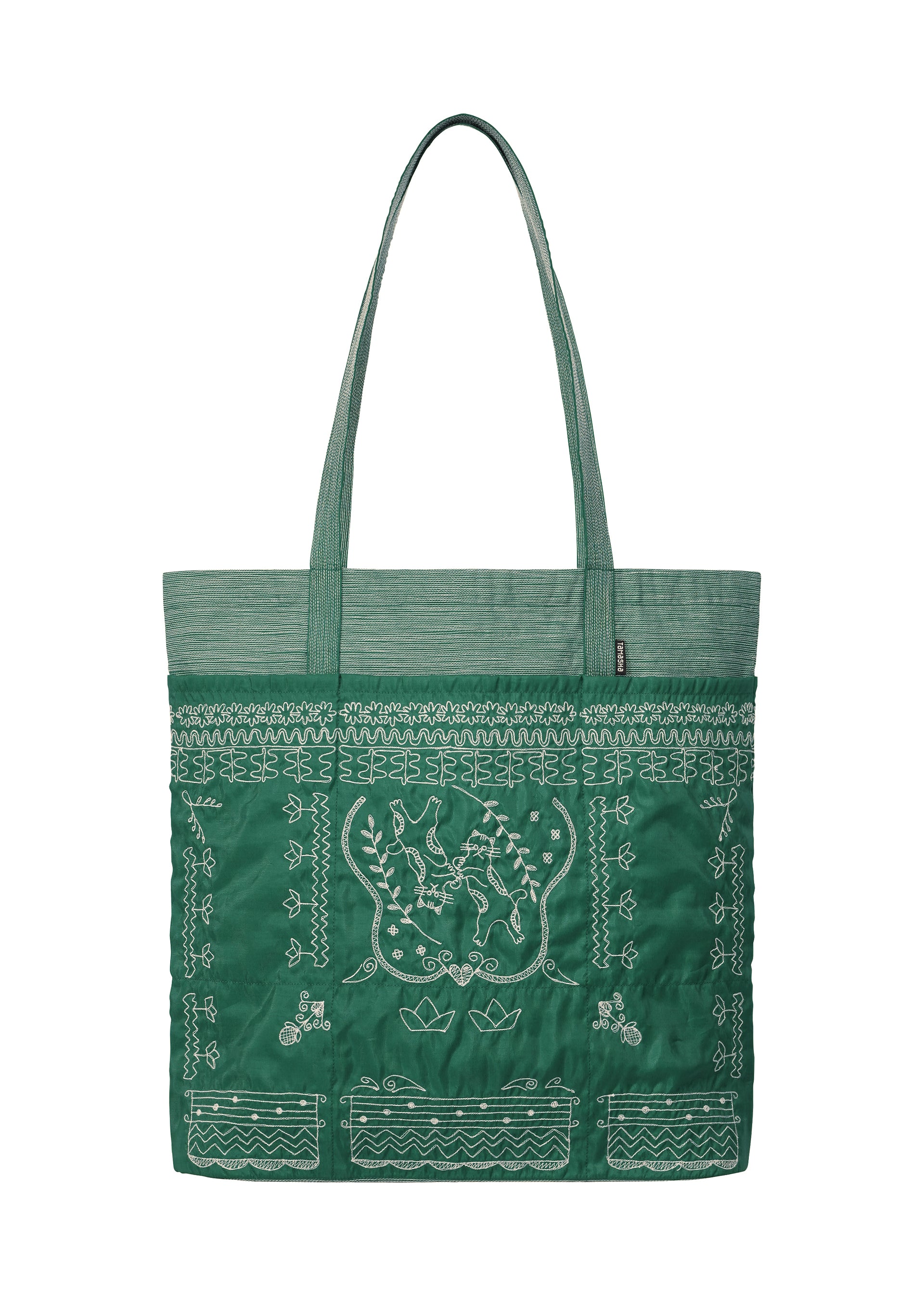 HaaT Issey Miyake Pocket Tote taška šedá s výšivkou