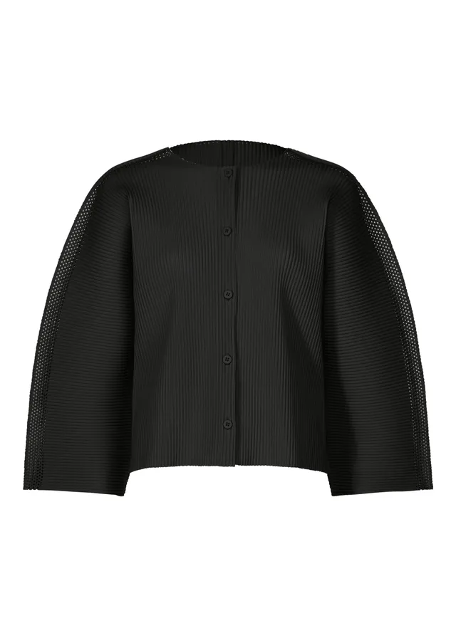 Issey Miyake Mesh Pleats kardigan černý
