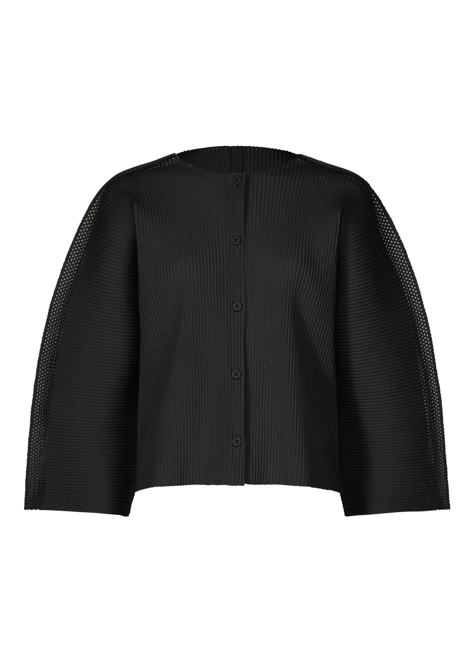 Issey Miyake Mesh Pleats kardigan černý