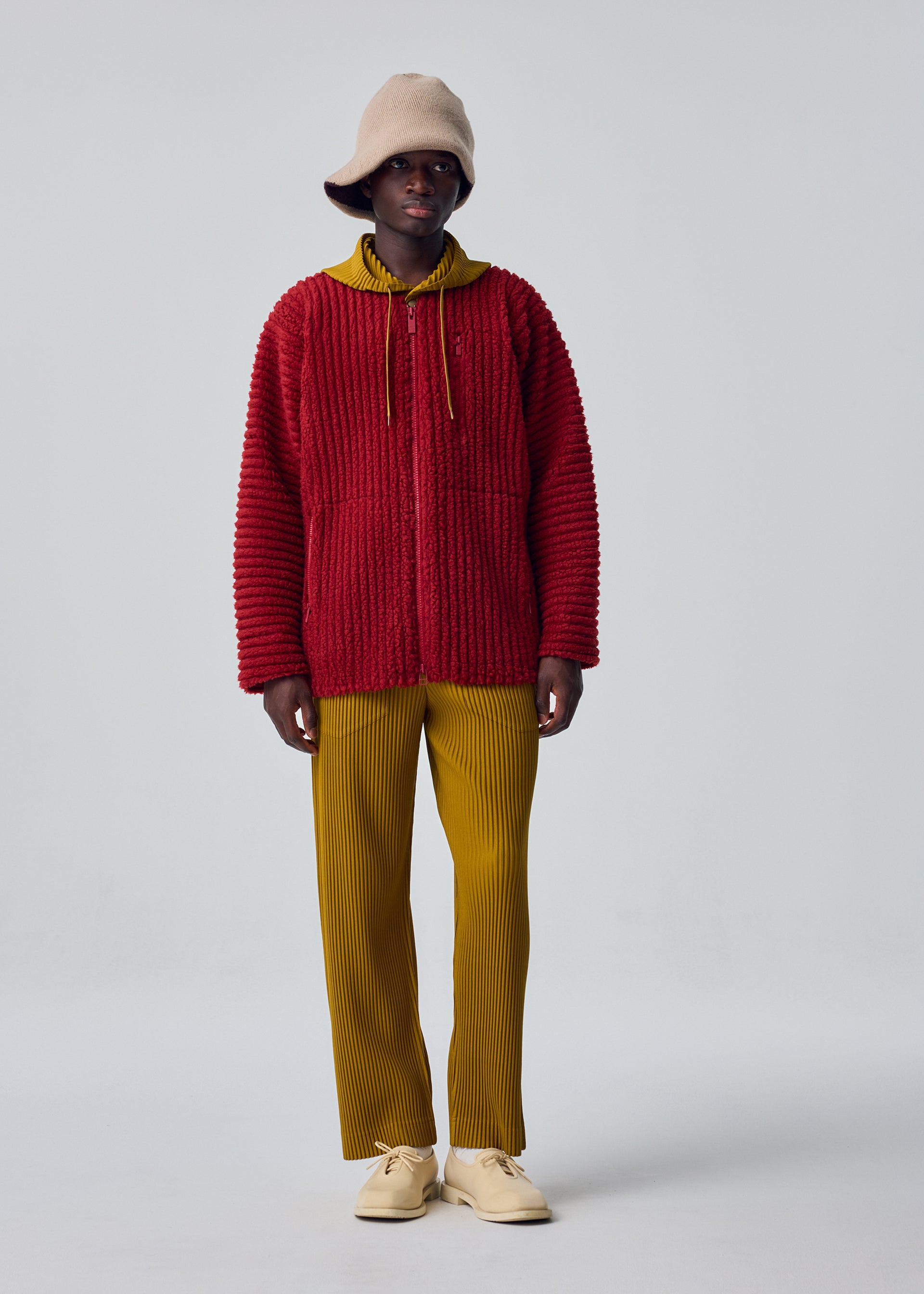 Homme Plissé Issey Miyake Fleece Pleats bunda černá